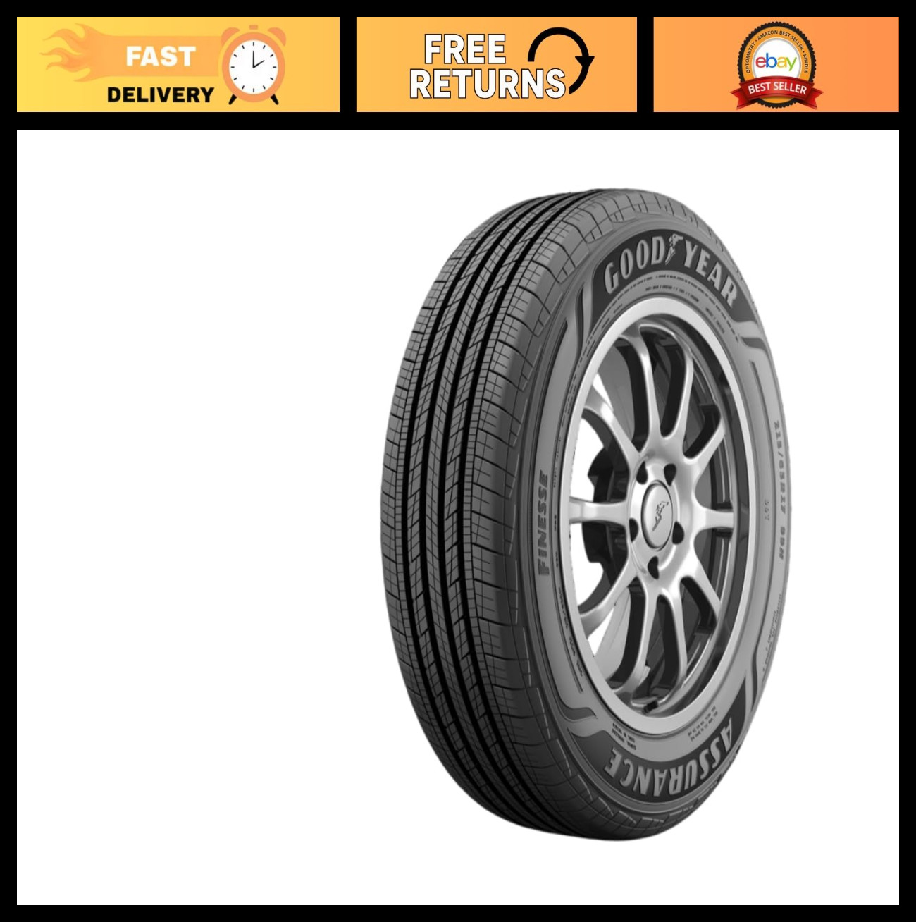 All-Season 225/65R17 Tire - Assurance Finesse, SL 102 H, High Performance, Durab All-Season 225/65R17 Tire - Assurance Finesse, SL 102 H, High Performance, Durab