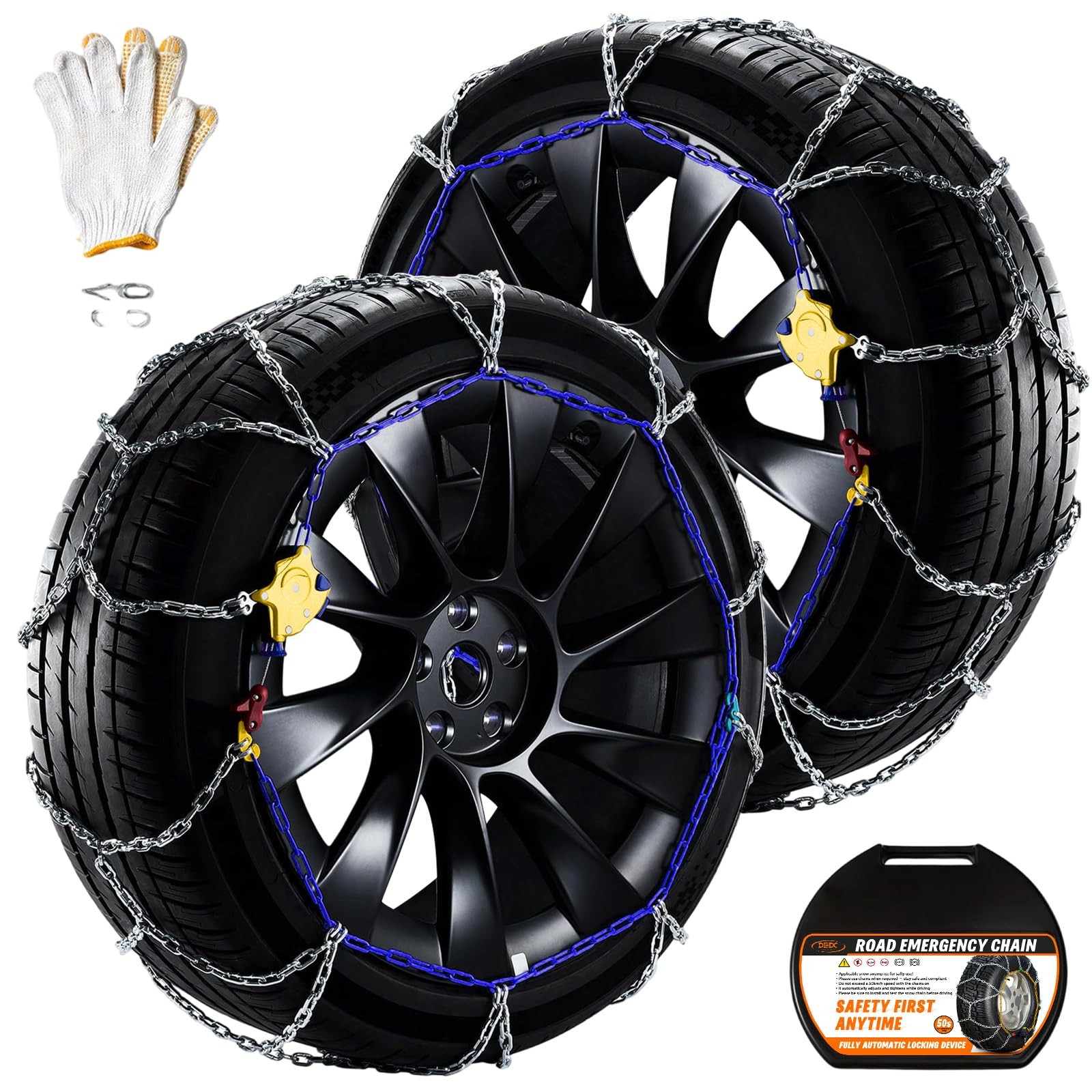 DEDC Auto Lock Y-type Mn Steel Snow Tire Chain for Tesla Model Y 235 245