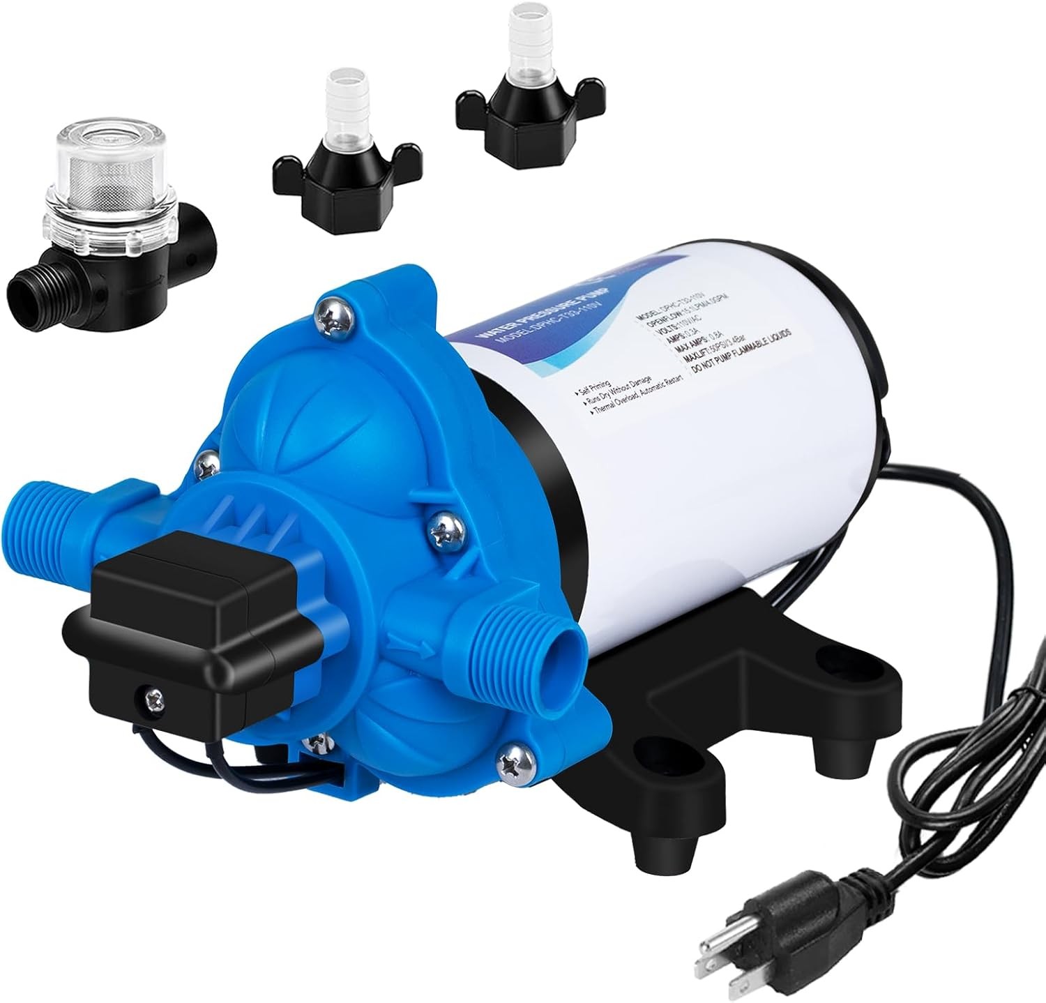 Automatic 110 Volt Water Pump - 4 GPM, Ideal for RV, Food Truck & Irrigation