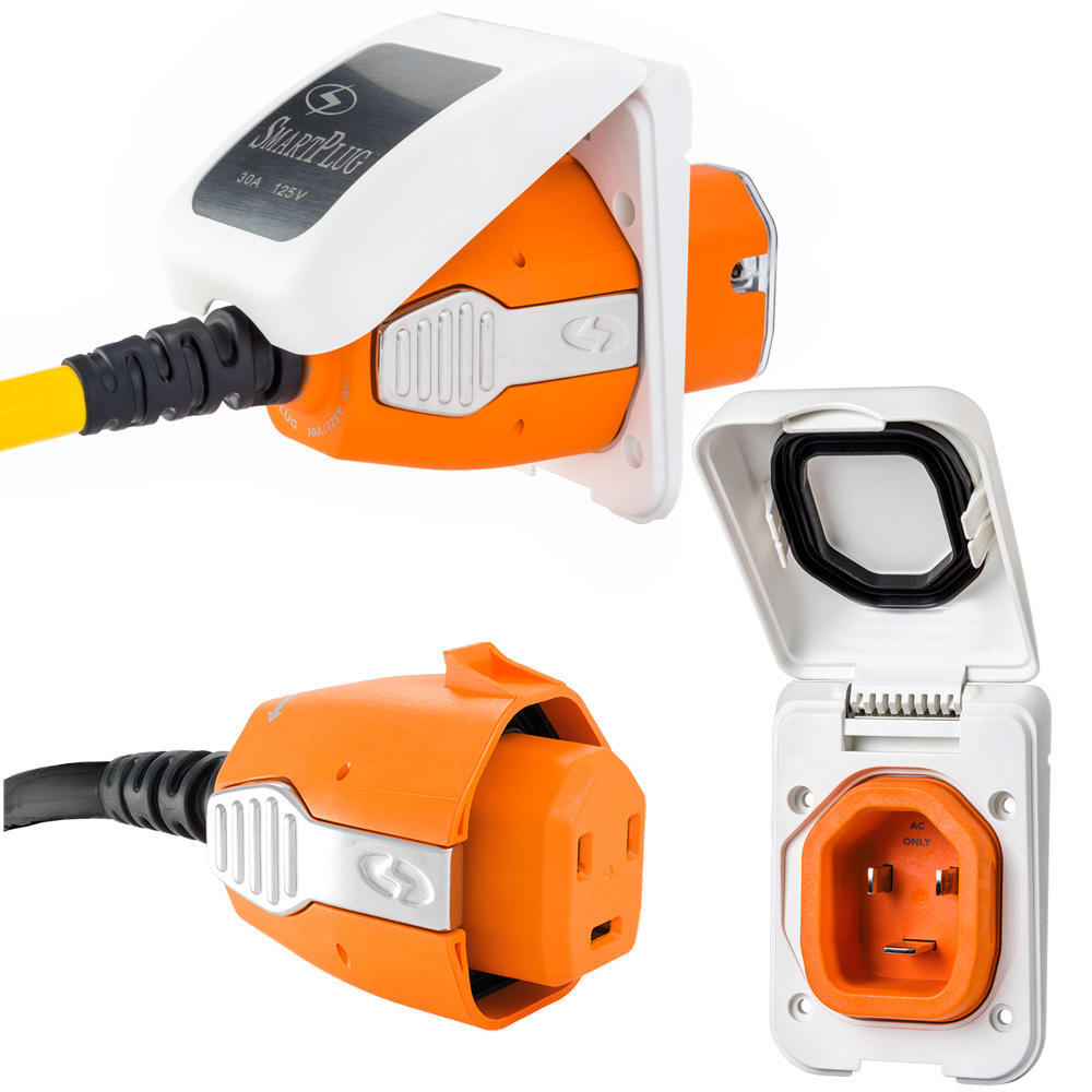 SmartPlug 30 AMP Inlet & Female Cord Connector Combo - White Marine RV