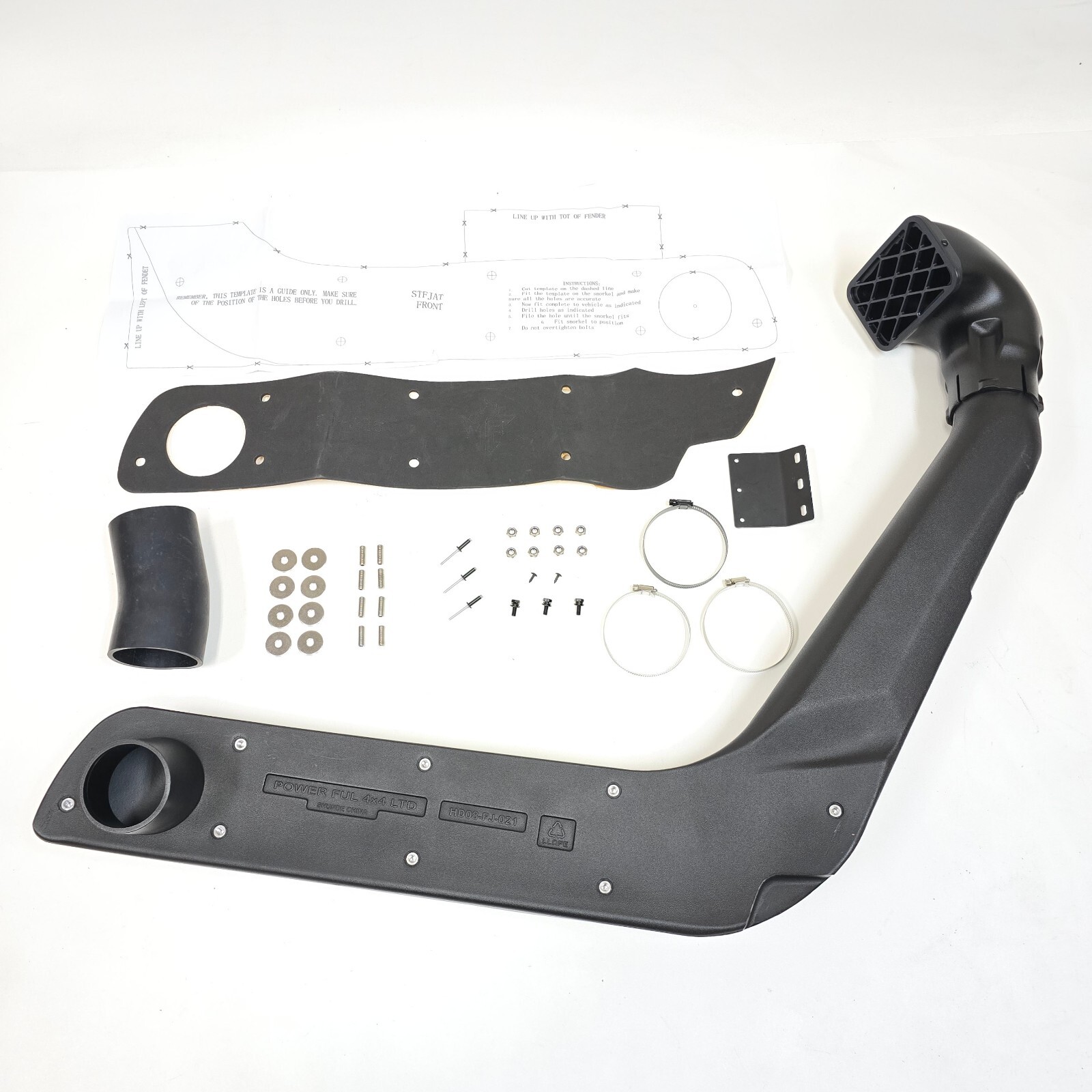 Cold Intake System Snorkel Fit 2007-2012 TY FJ Cruiser 4.0 V6 2WD 4WD Matt Black