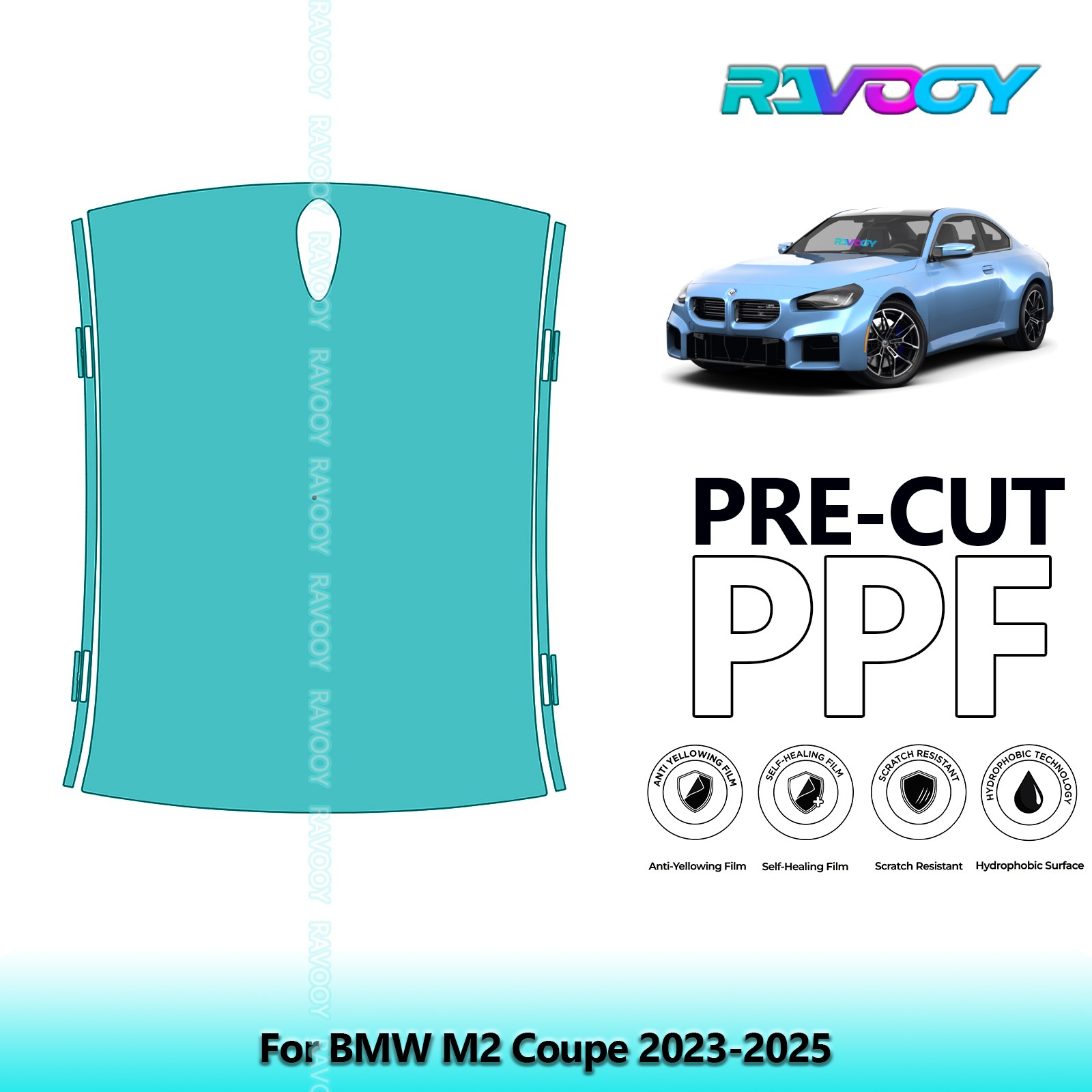 PreCut Paint Protection PPF Kit For BMW M2 Coupe 2023-2026 8.5mil Clear Bra TPU
