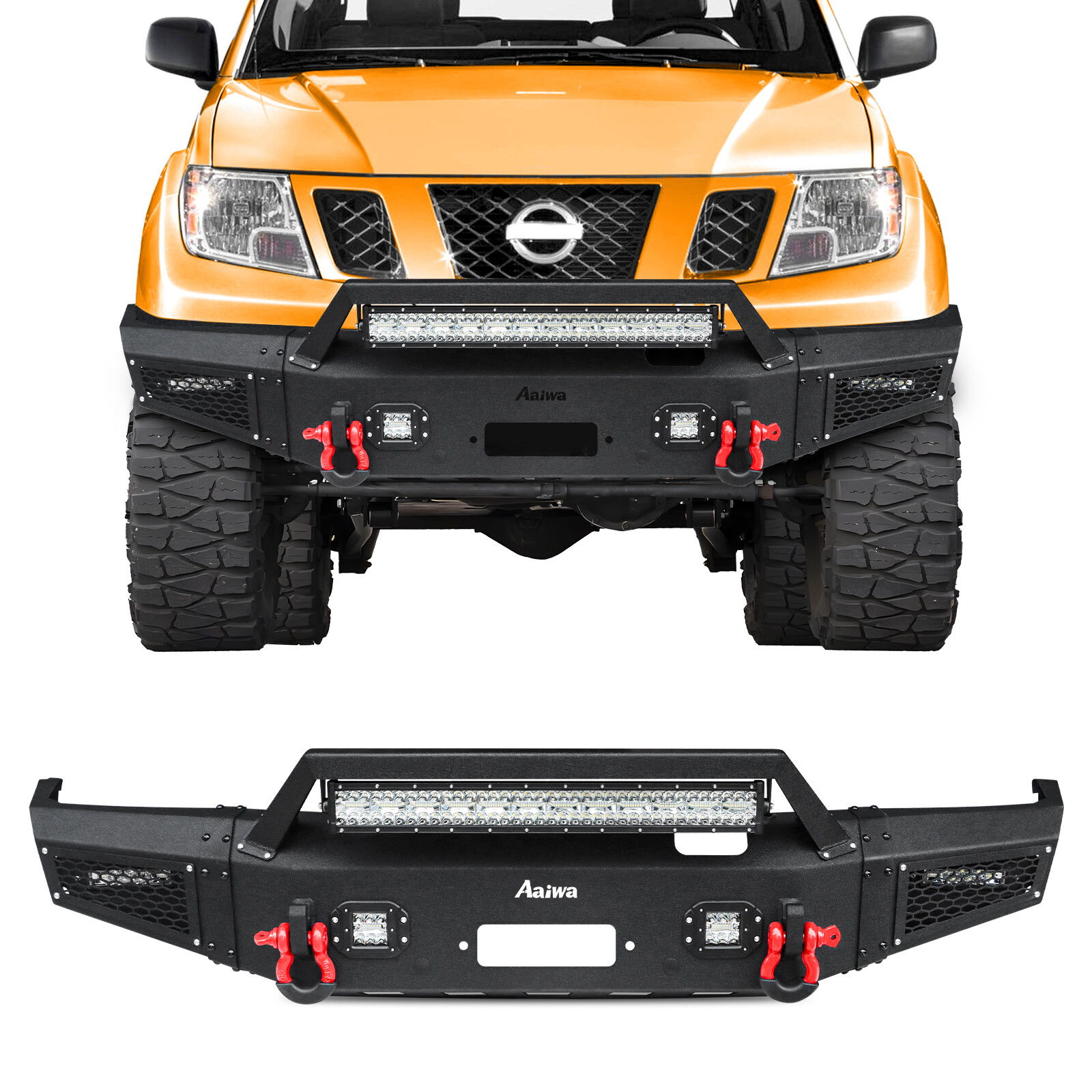 Aaiwa New Front&Rear Bumper Fits 2005-2021 Nissan Frontier With LED Lights