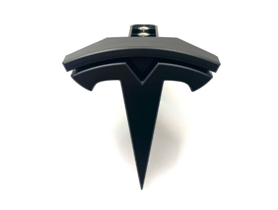BLACK Model X Front Badge Satin Matte OEM Replacement Assembly Bolt On 2016-2026