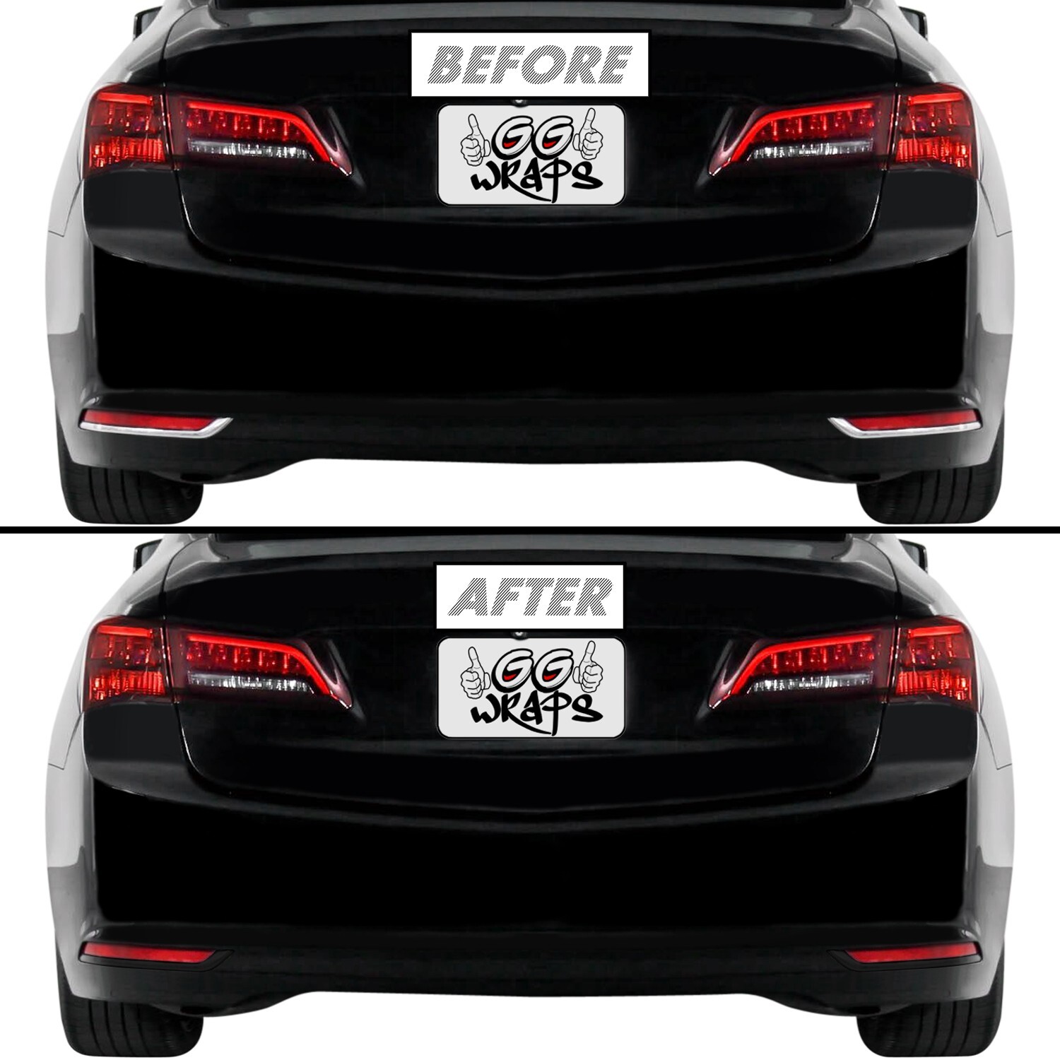Chrome Delete Blackout Overlay for 2015-17 Acura TLX Rear Reflector Trim 