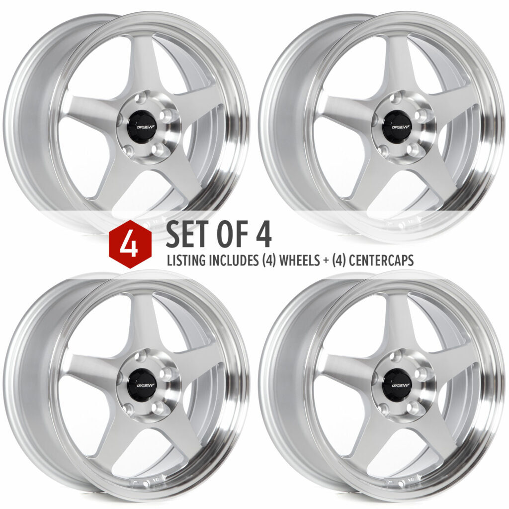 4 Circuit CP22 16x7 5x114.3 +35 Machined Silver Wheel Spoon RegaMaster EVO Style