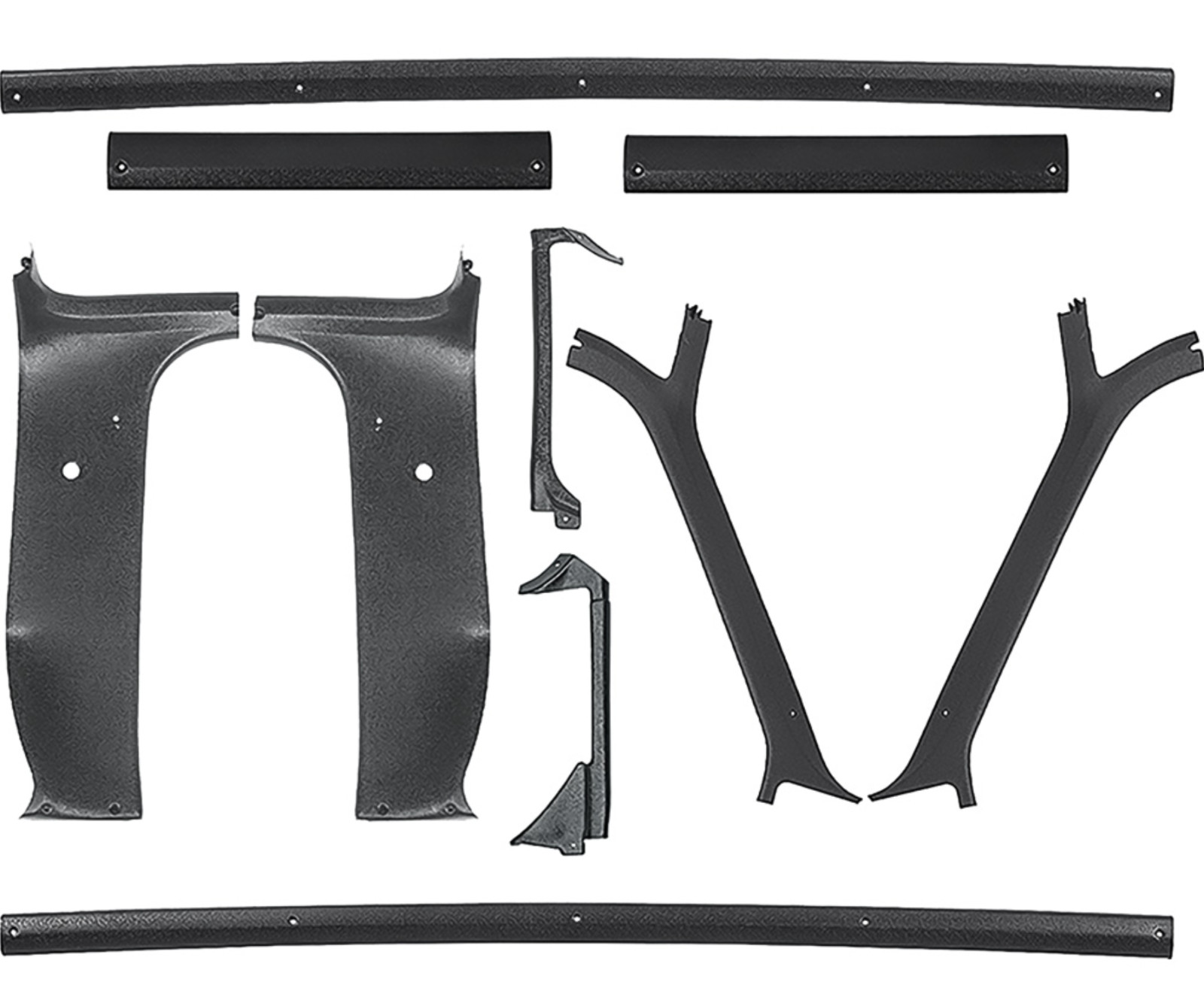 73-80 Chevy/GMC Truck Black Plastic Interior Garnish Molding Set 10pc Trim Kit