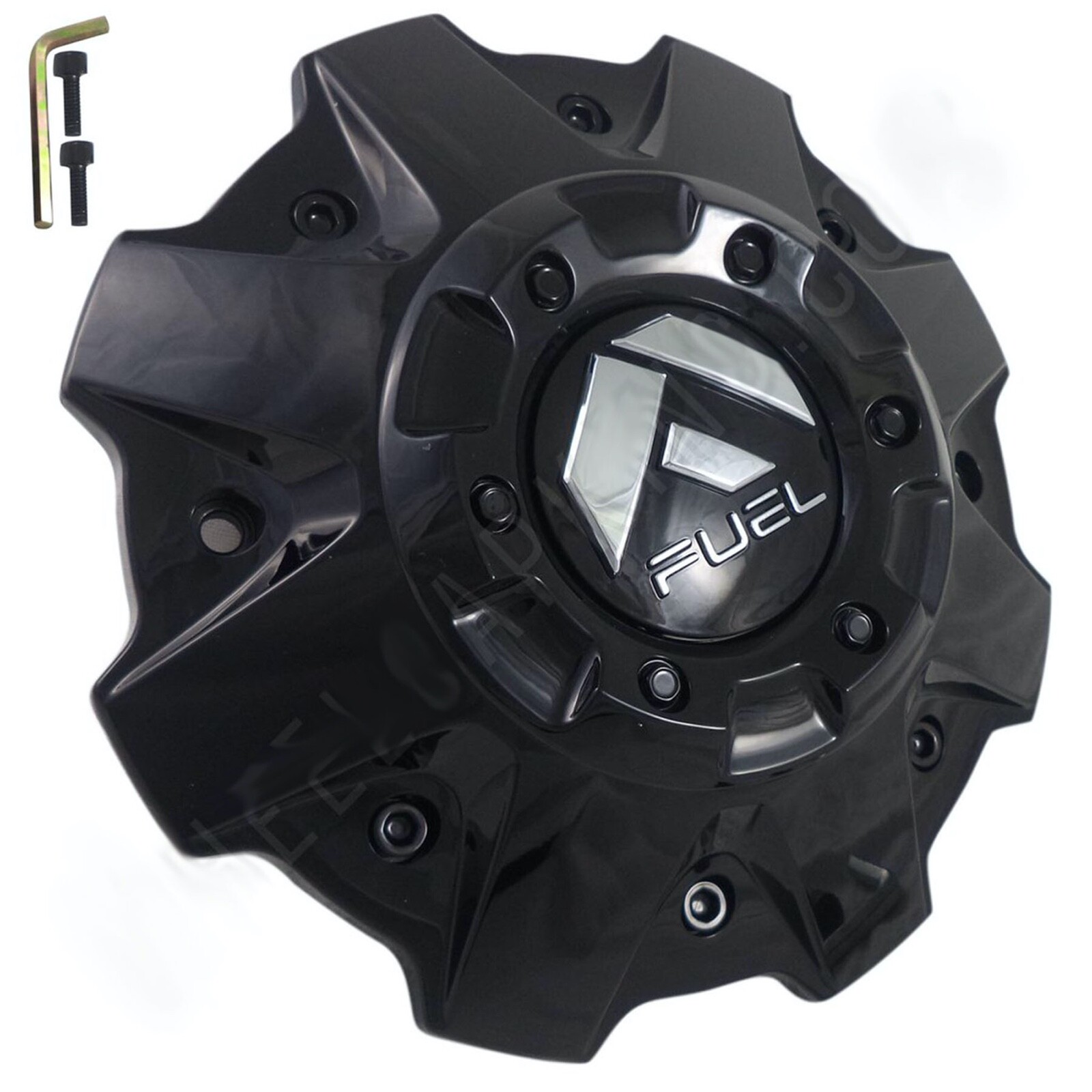 Fuel Wheels Gloss Black / Black Rivets Custom Wheel Center Cap # 1001-79GBR (1)