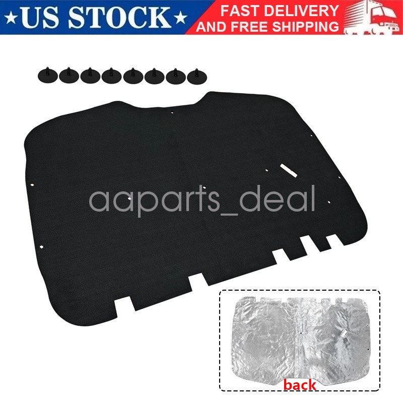 Hood Insulation Pad + Clips For 1999-2006 Sierra Suburban Silverado Tahoe Trucks