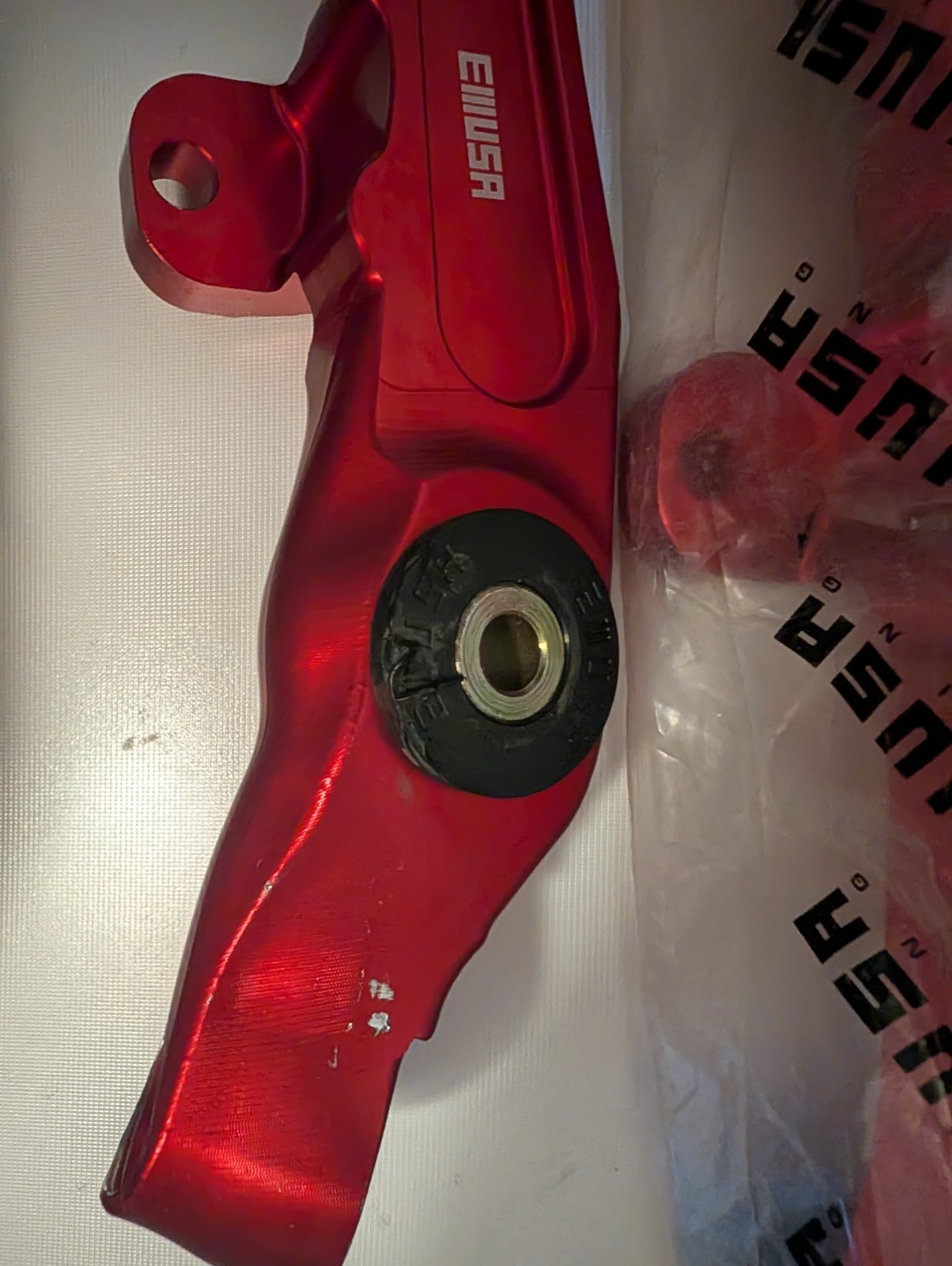EMUSA red front lower forward aluminum control arms G35 350z EMUSA red front lower forward aluminum control arms G35 350z
