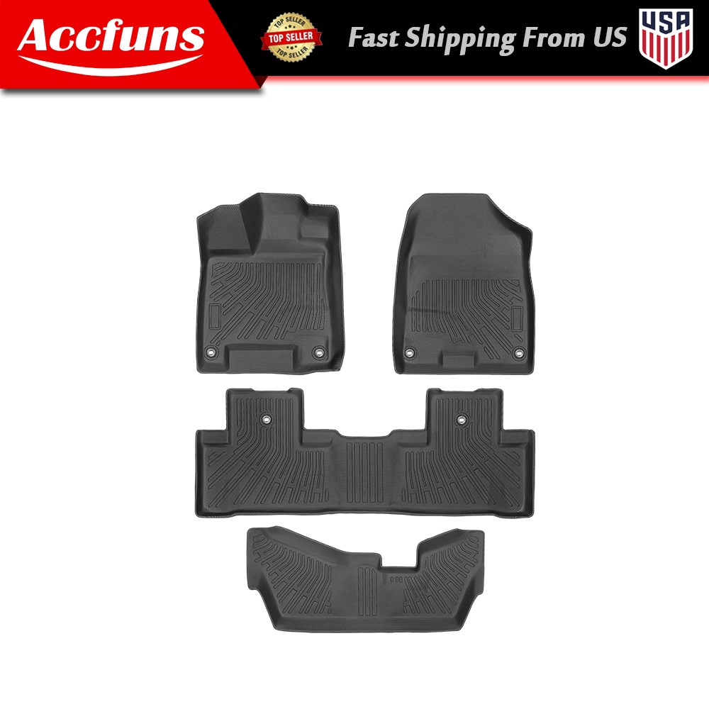 For Acura MDX 14-20 Liners 3 Rows 4PCS All Weather Anti-Slip TPE Floor Mats New
