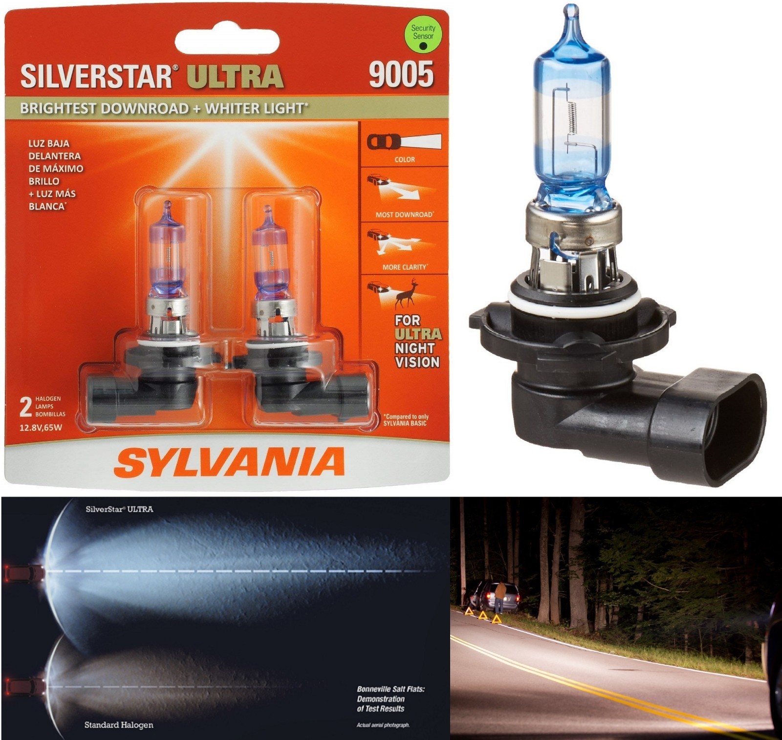 Sylvania SilverStar Ultra 9005 HB3 65W Two Bulbs Head Light Hi Beam Upgrade Lamp Sylvania SilverStar Ultra 9005 HB3 65W Two Bulbs Head Light Hi Beam Upgrade Lamp