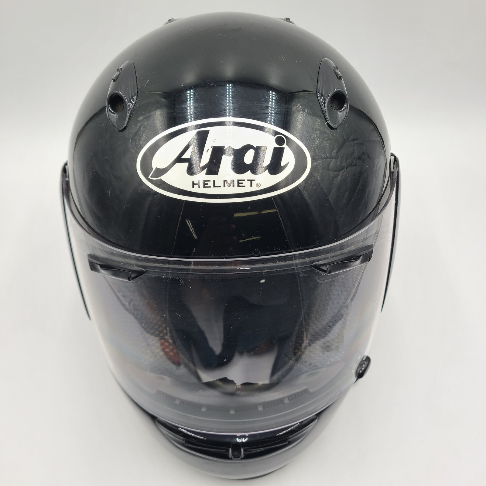E1 Arai Quantum I F Snell DOT Black Full Face Helmet.  Large 7 1/4 - 7 3/8 