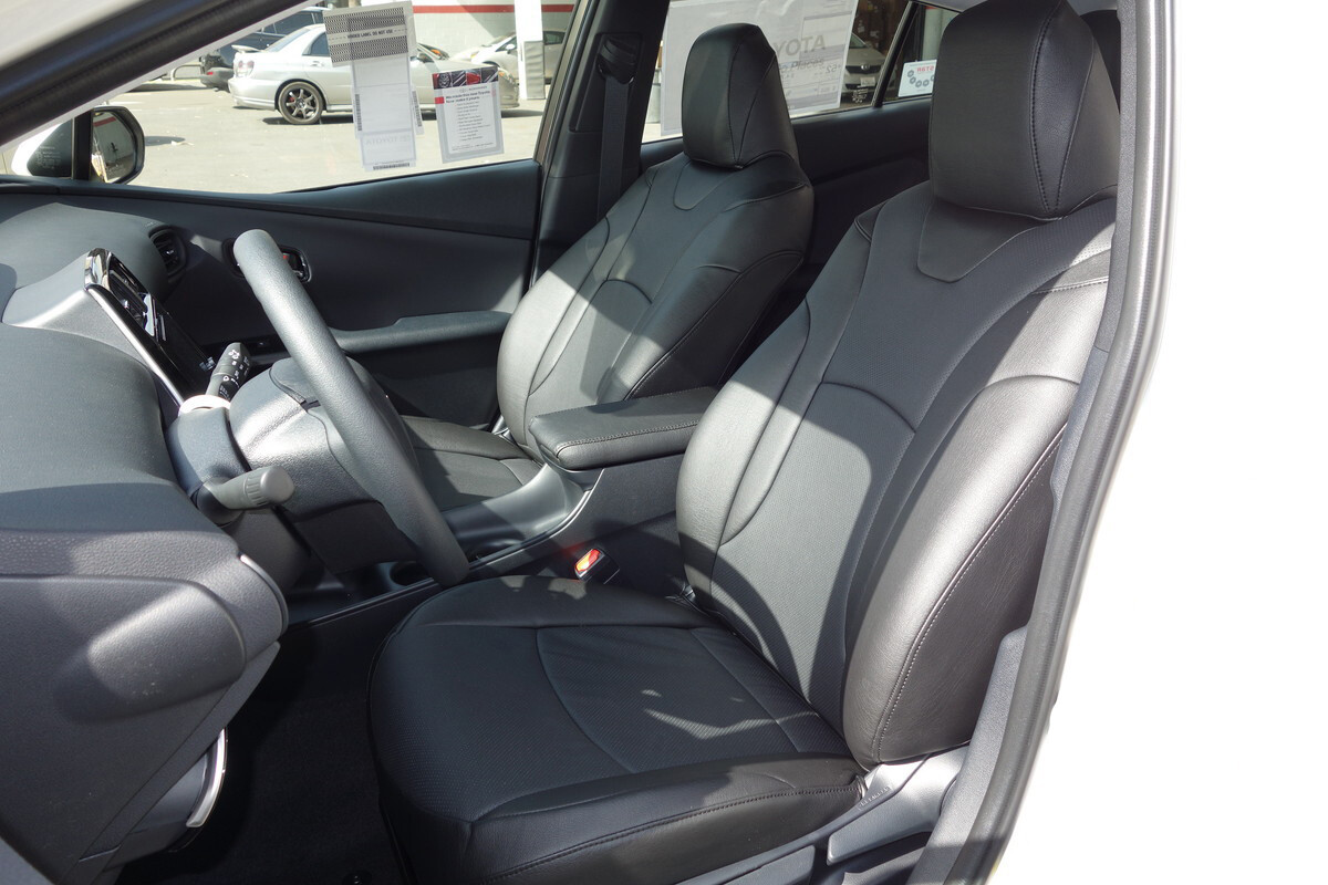 Clazzio Genuine Leather Black Tailored Seat Covers for 2016-2022 Toyota Prius