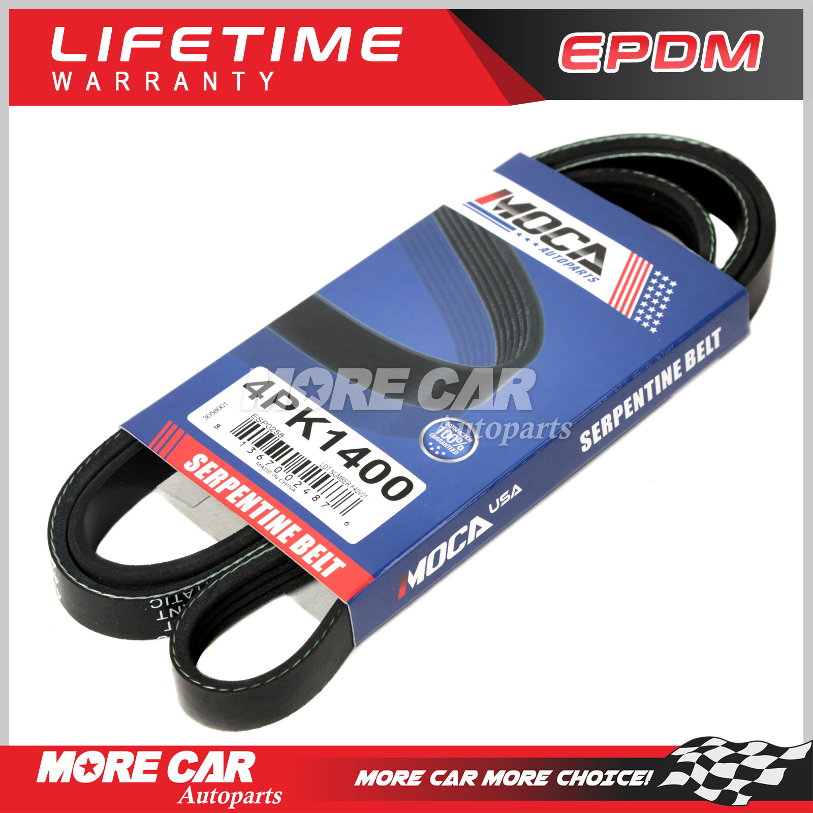 EPDM Serpentine Belt Fits for 2004-2010 Chrysler PT Cruiser Dodge Neon 4PK1400