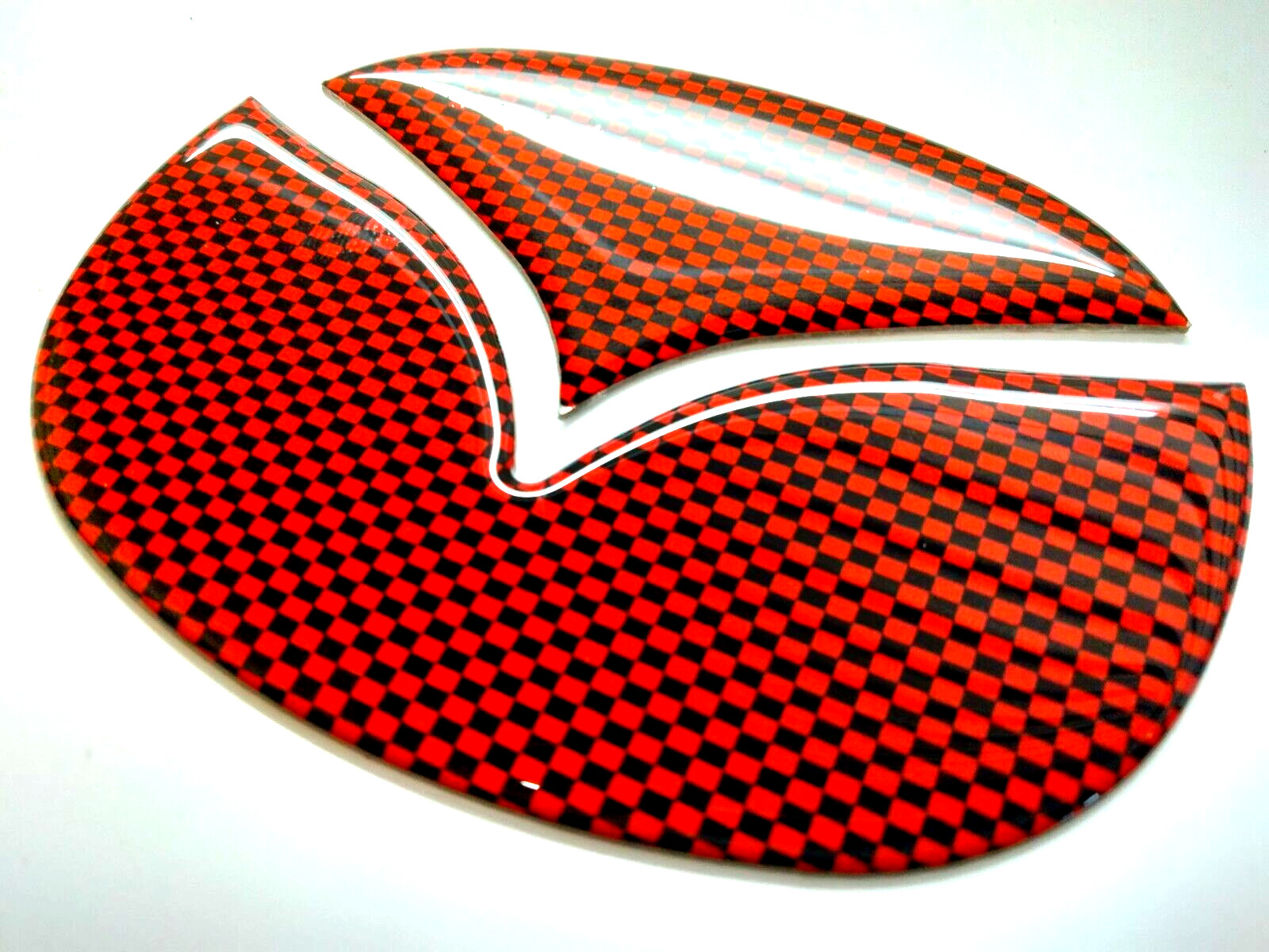 3D RED CARBON COATED DOMED LOGO INSERTS FOR MAZDA CX-30 /CX-70/CX-90 US MADE