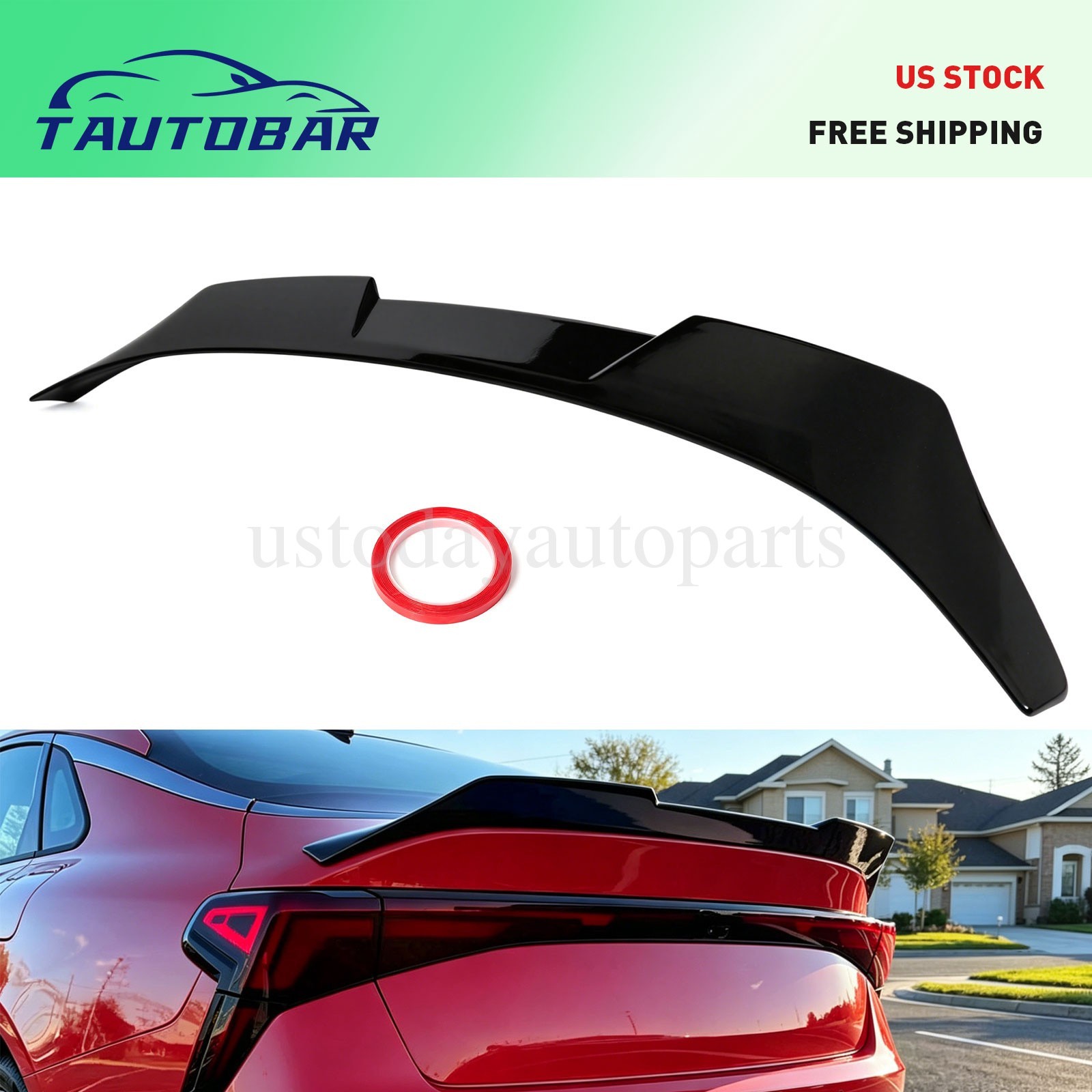 For 2025+ KIA K5 Optima Gloss Black V Style Highkick Duckbill Trunk Spoiler Wing