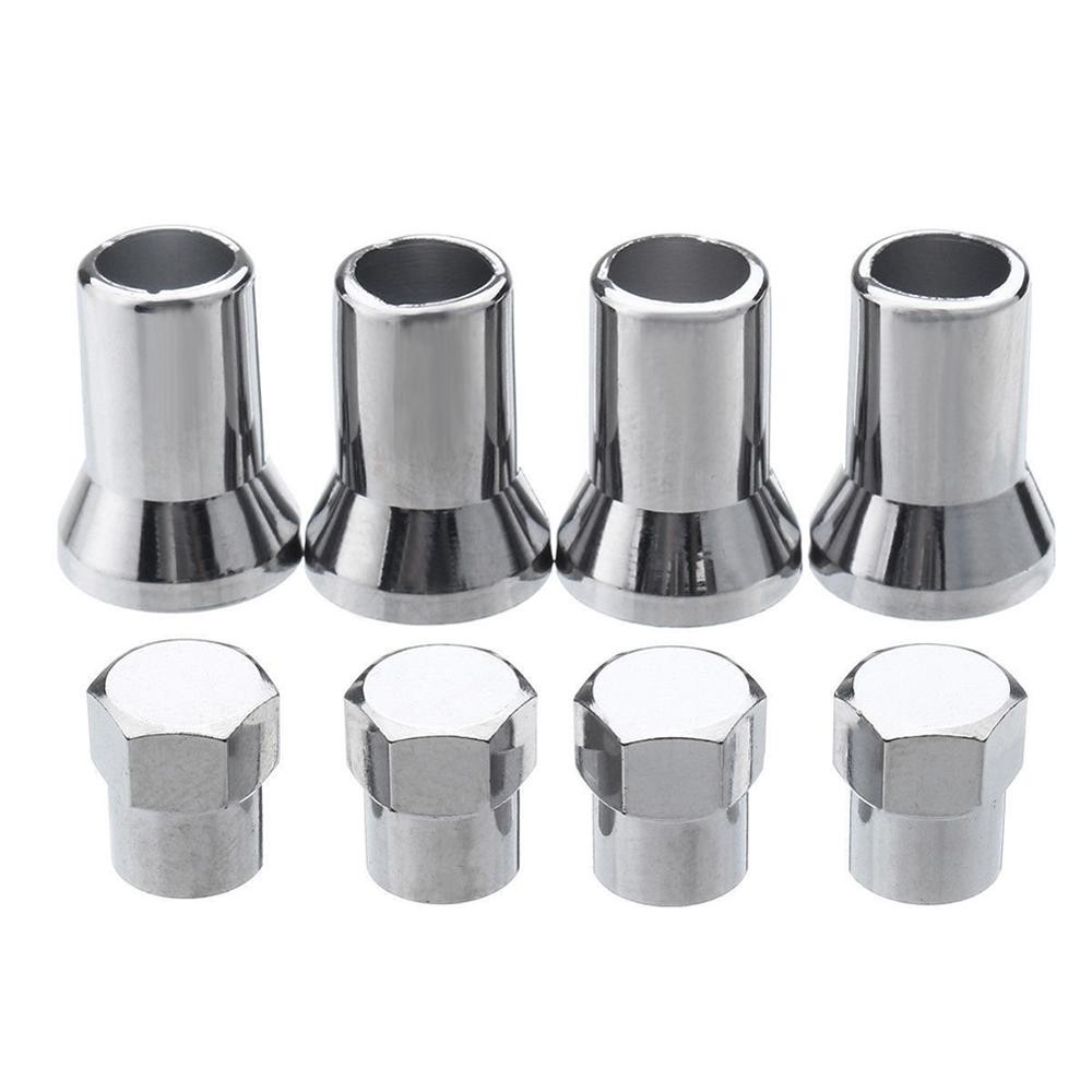 4x Silver Chrome Valve Stem Cap Cover Wheel Sleeve Slide Car/Truck/Bicycle 7/8\