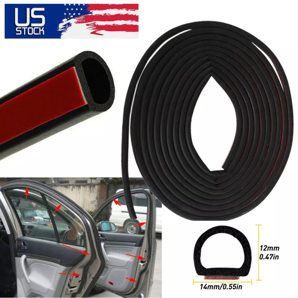 16.4FT Weather Stripping Self Adhesive D Shaped Seal Strip for Door Frame/Window