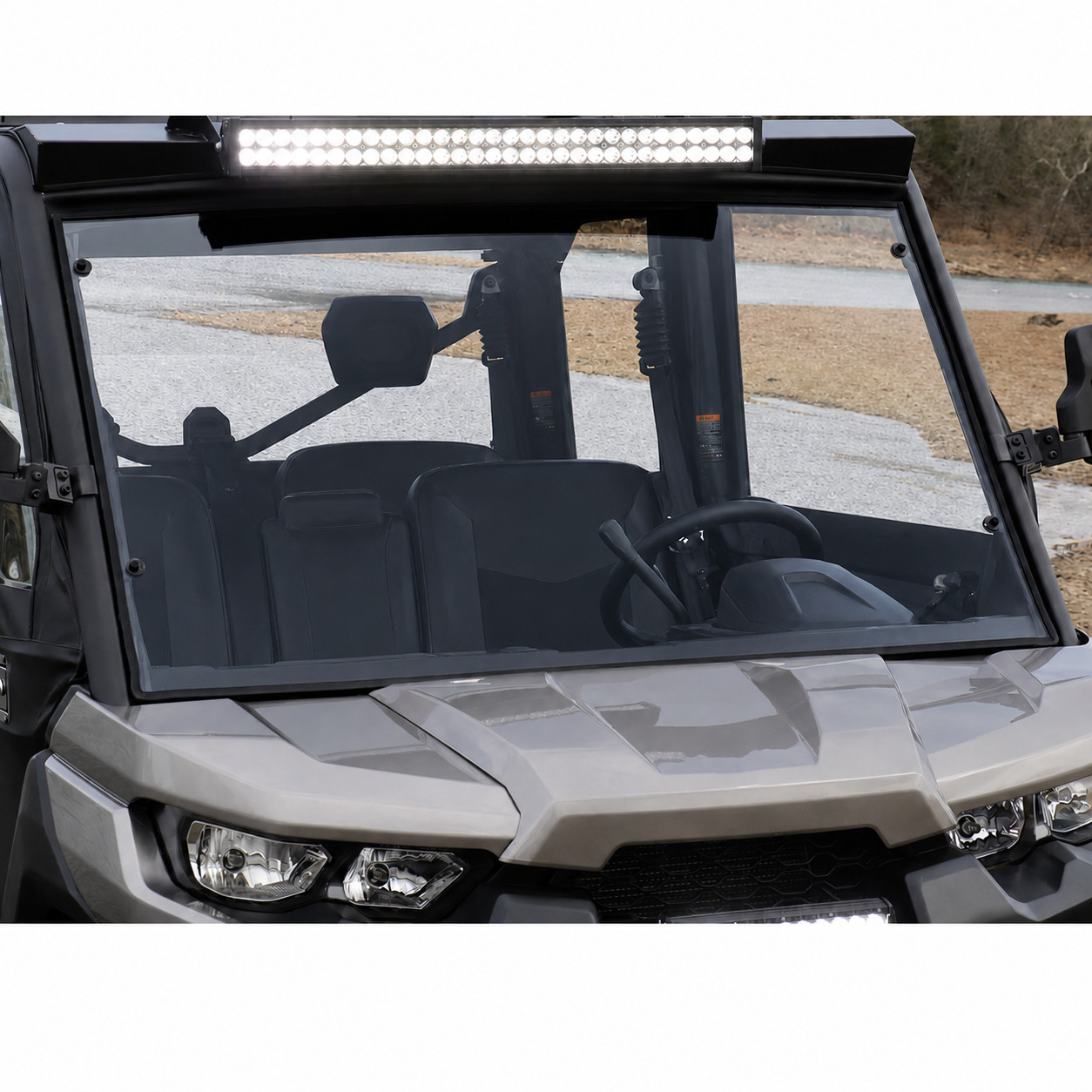 Scratch Resistant Full Front Windshield For 2016+ Can-Am Defender HD5 7 HD8 HD10