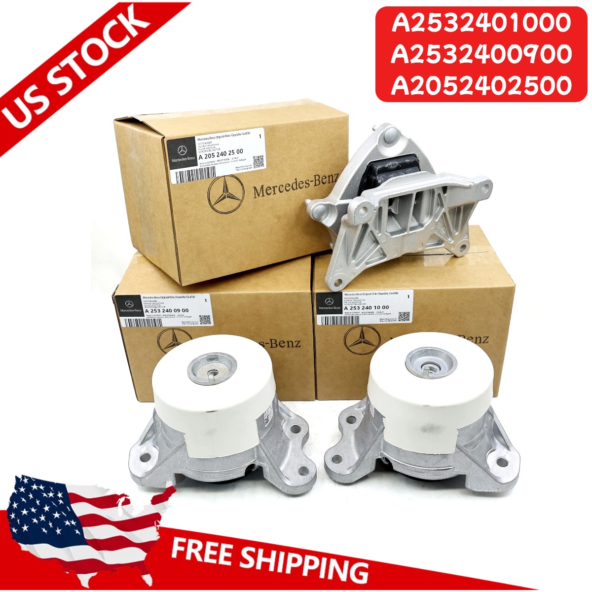 3Pcs Engine Motor Mount Set For Mercedes W253 GLC200 GLC250 GLC300 GLC43 AMG NEW