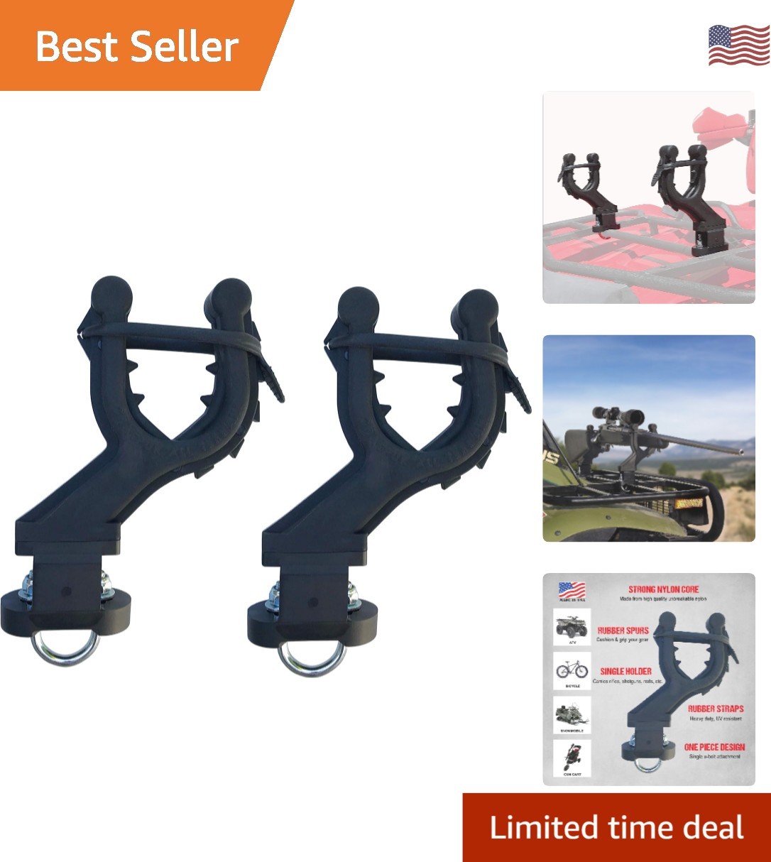 Graspur Single ATV Gun & Bow Rack - Lightweight, Durable, Made in the USA
