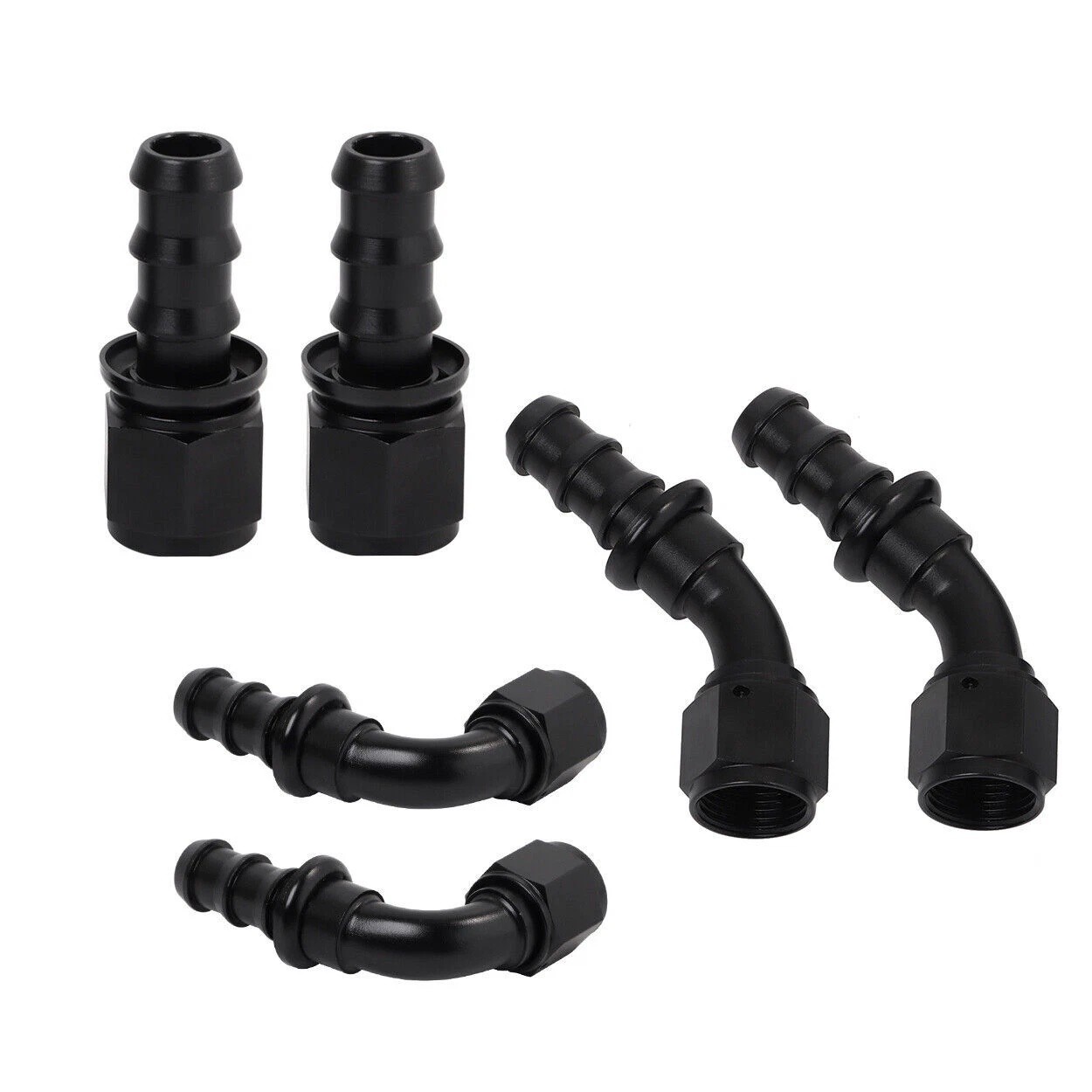 2/4/8PCS 4AN 6AN 8AN 10AN 12AN Push on Lock Hose Fitting End 0 45 90 180 Degree
