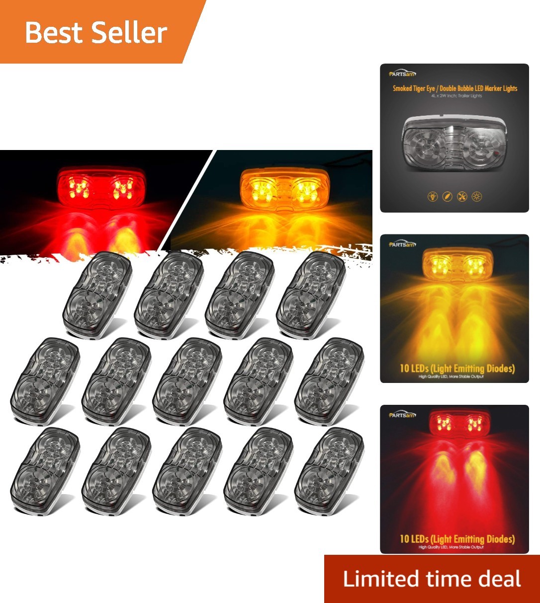 Versatile 14-Pack Double Bullseye LED Lights - Perfect for Trucks and Campers