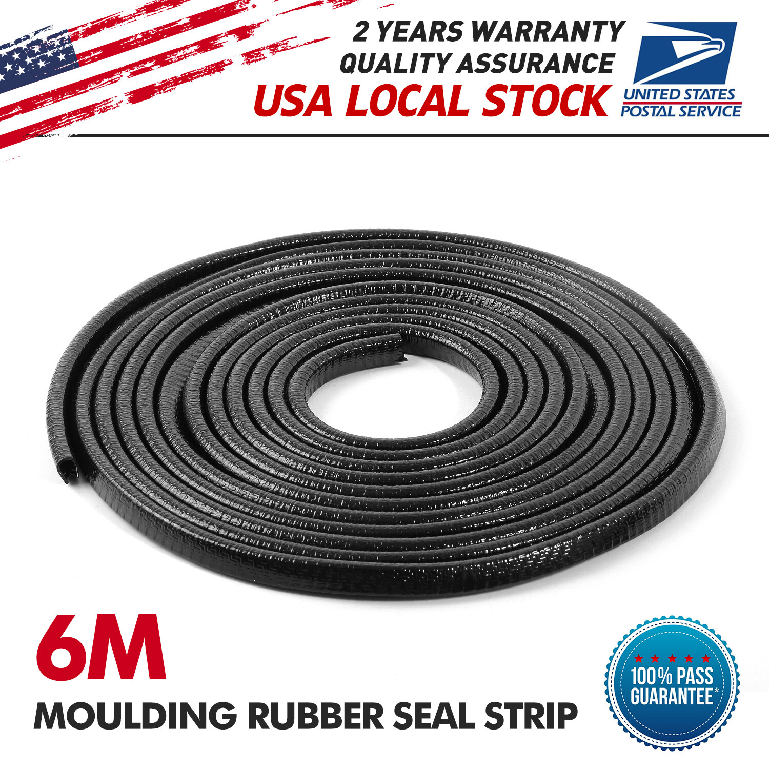 6M Car Door Protector Rubber Edge Trim Guard Molding Seal Strip Scratch Black