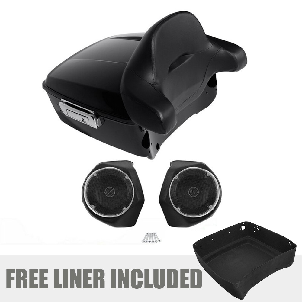 King Trunk Speakers Backrest Fit For Harley Touring Road Electra Glide 2014-Up