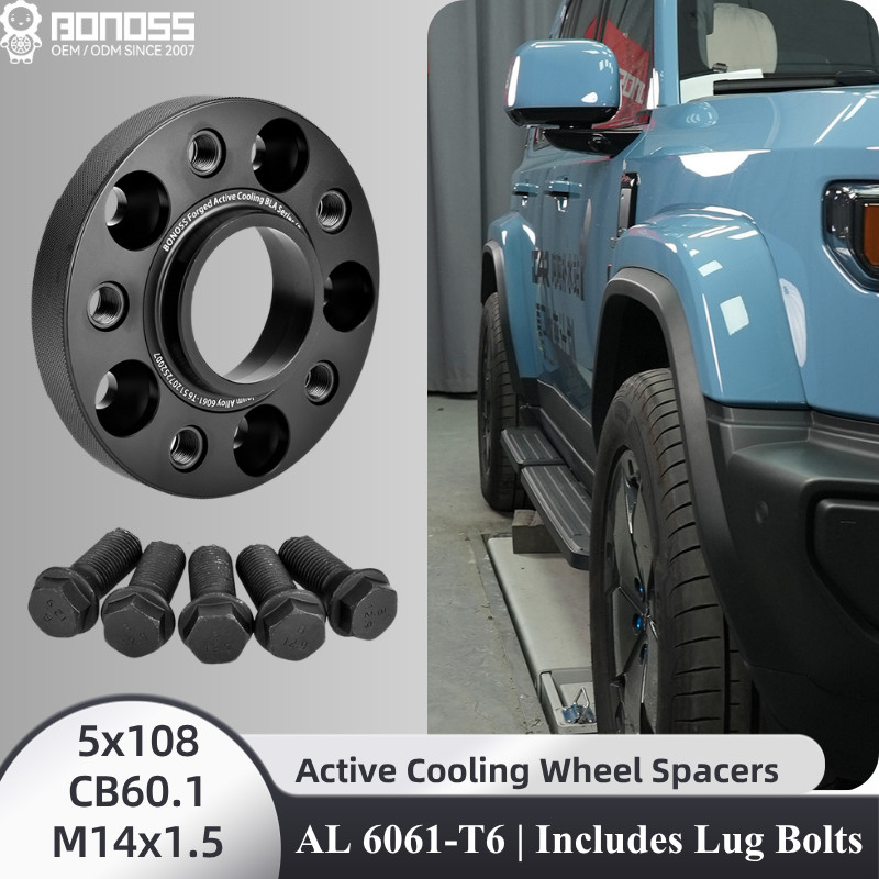 BONOSS 4Pcs 25mm+30mm 5x108 Wheel Spacers M14x1.5 Bolts for iCAR V27 03 V27 03T