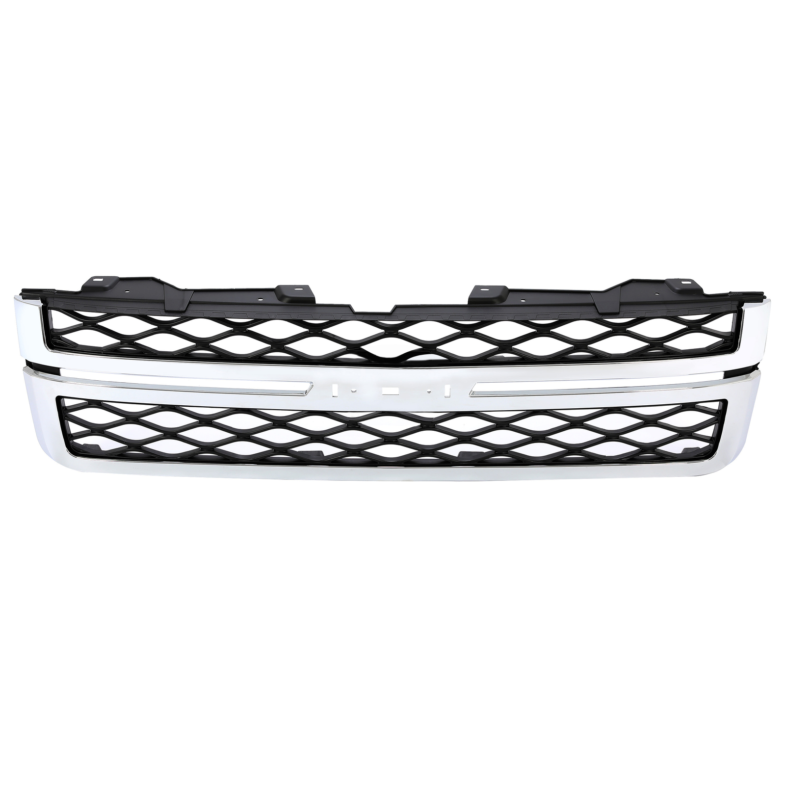 Grille Assembly For 2011-14 Silverado 2500 HD Silverado 3500 HD Black and Chrome