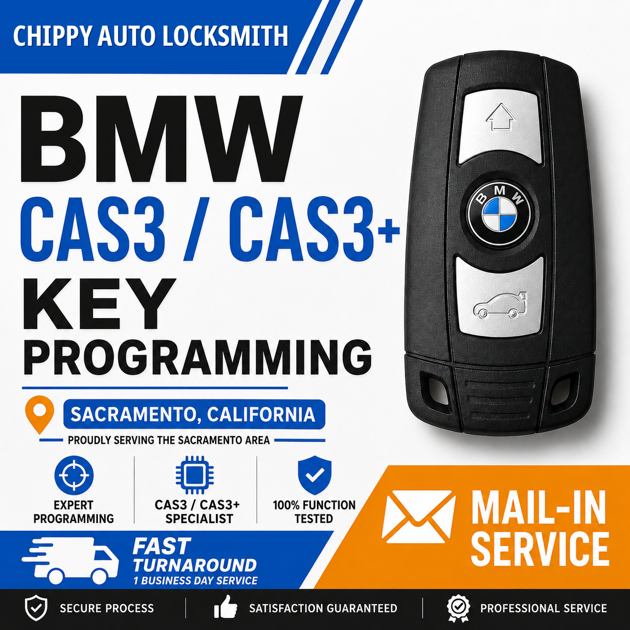 BMW CAS3 CAS3+ Key Fob Programming Mail-In Service E-Series
