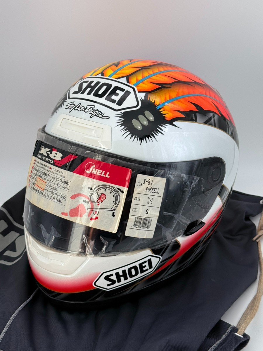 [NOS] VTG SHOEI X-8V Scott Russell Replica Full-Face Helmet Size S White