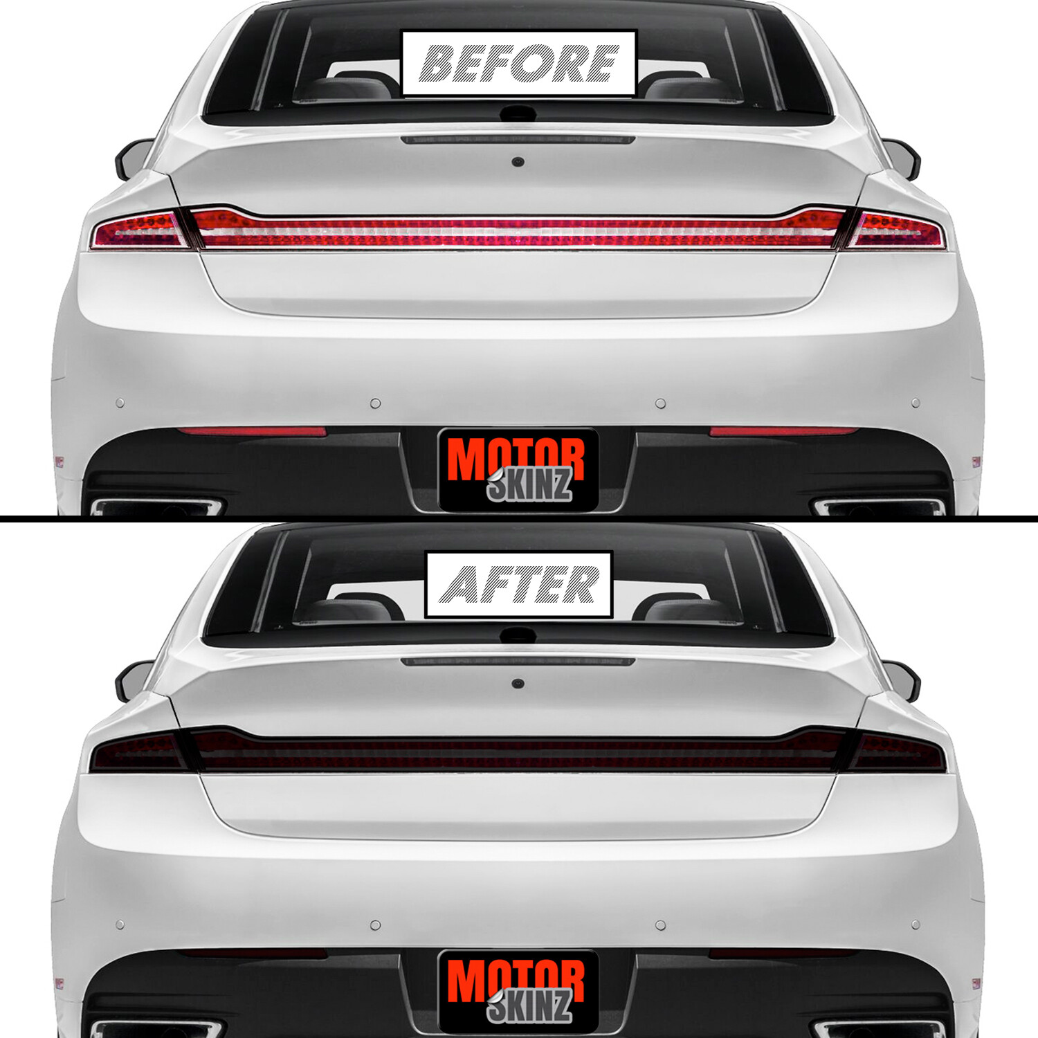 FOR 13-20 Lincoln MKZ Tail Light & Reflector SMOKE Precut Vinyl Tint Overlays