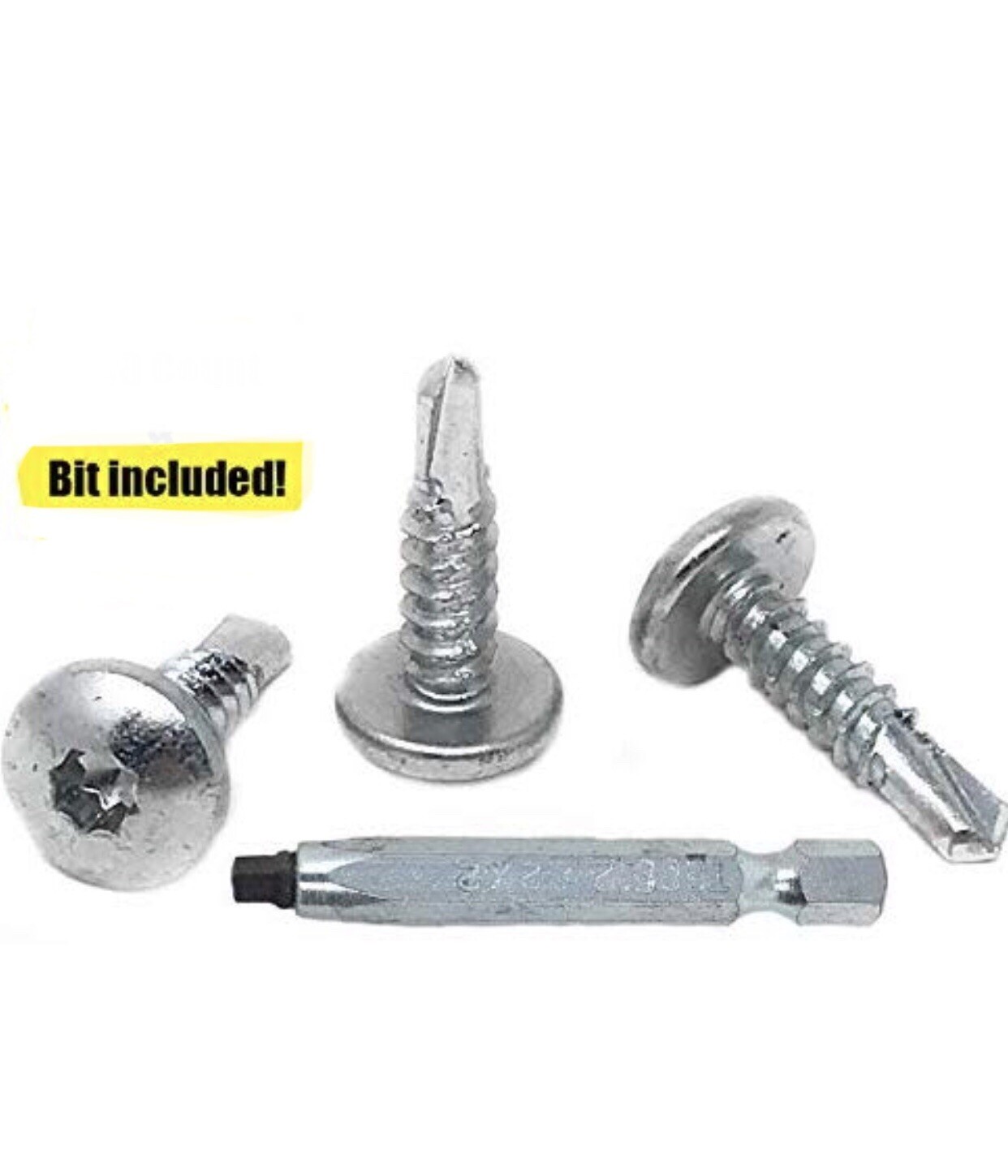 250 Pack 3/4\'\' Self Tap Zinc Cargo Trailer Sheet Metal Screws w/ #2 Square Bit