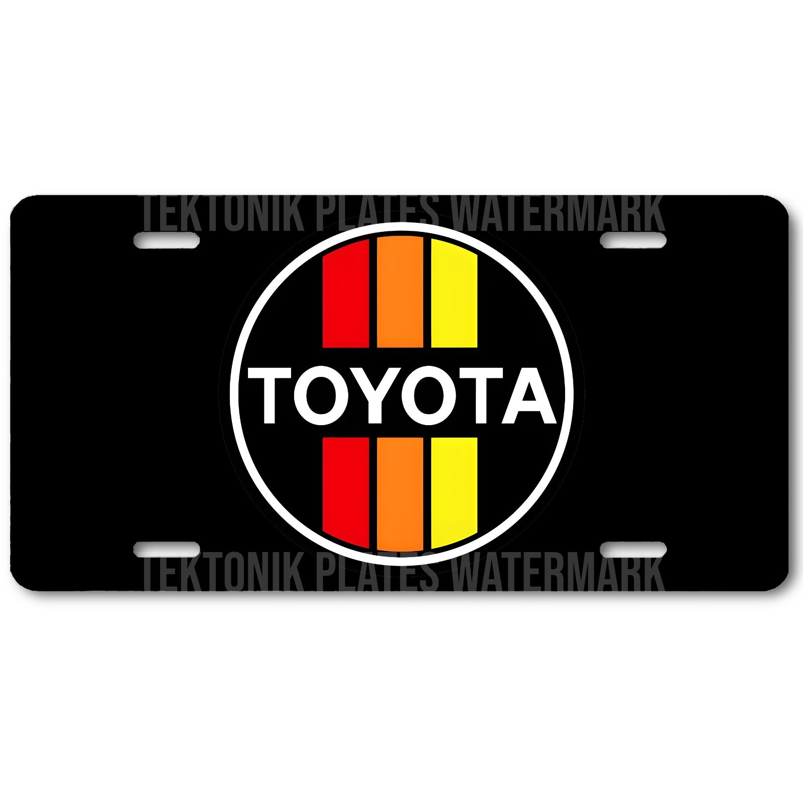 Toyota Retro Logo Novelty License Plate/Tag -Logo/Black Image on FLAT Aluminum
