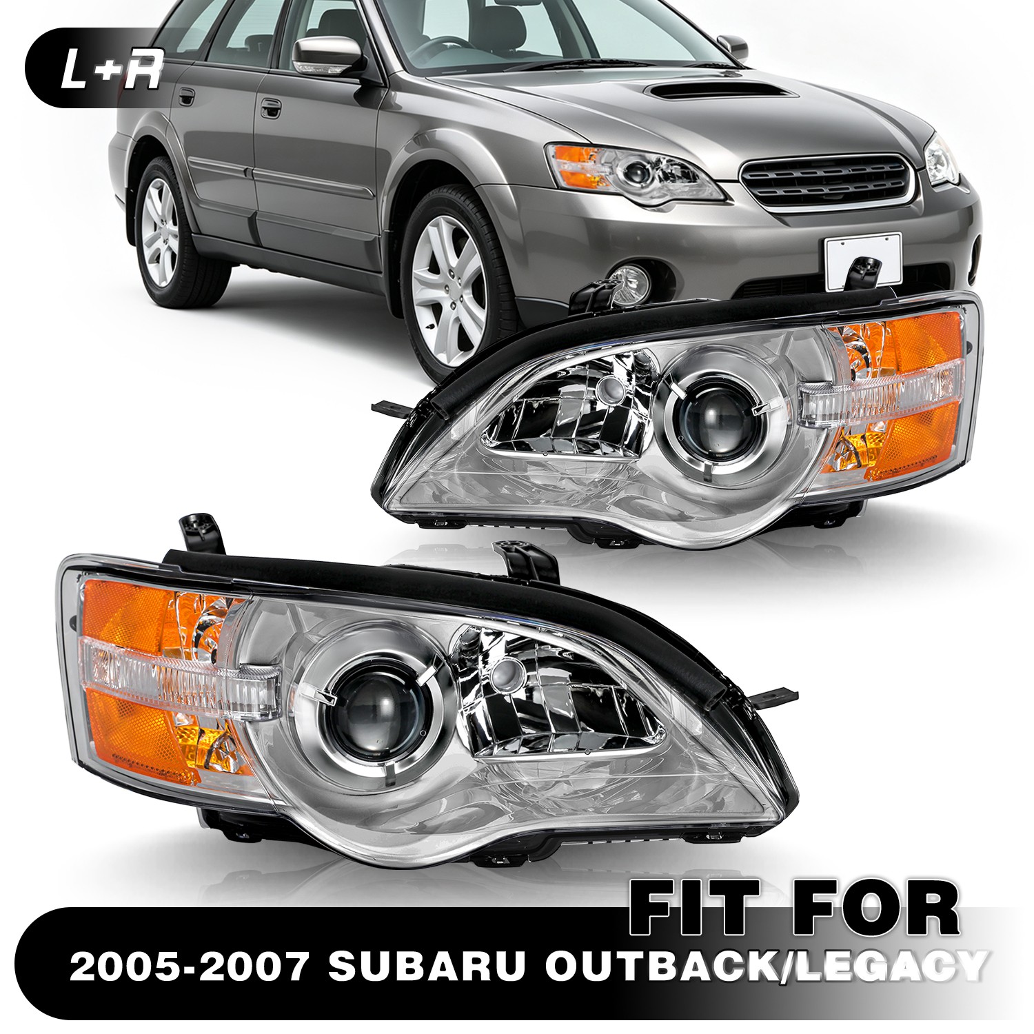 For 2005-2007 Subaru Legacy/Outback Halogen Headlights Assembly Left+Right Side For 2005-2007 Subaru Legacy/Outback Halogen Headlights Assembly Left+Right Side