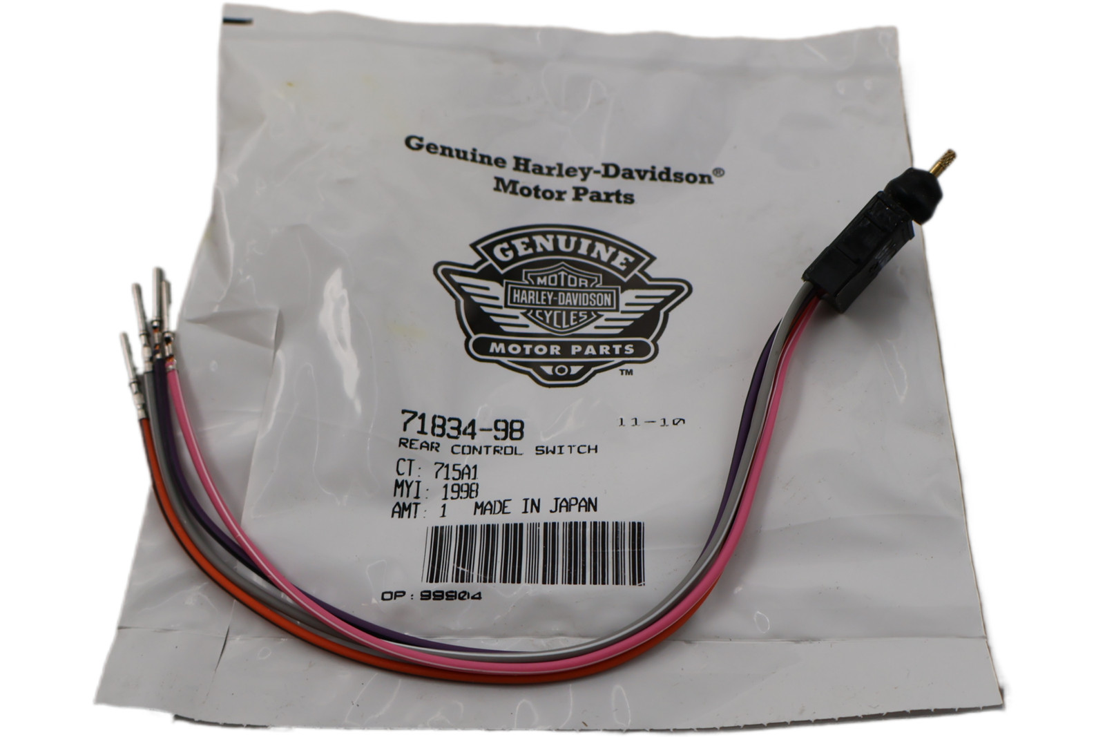 71834-98 NEW OEM 1998-2013 HARLEY-DAVIDSON TOURING REAR VOLUME SWITCH CONTROL