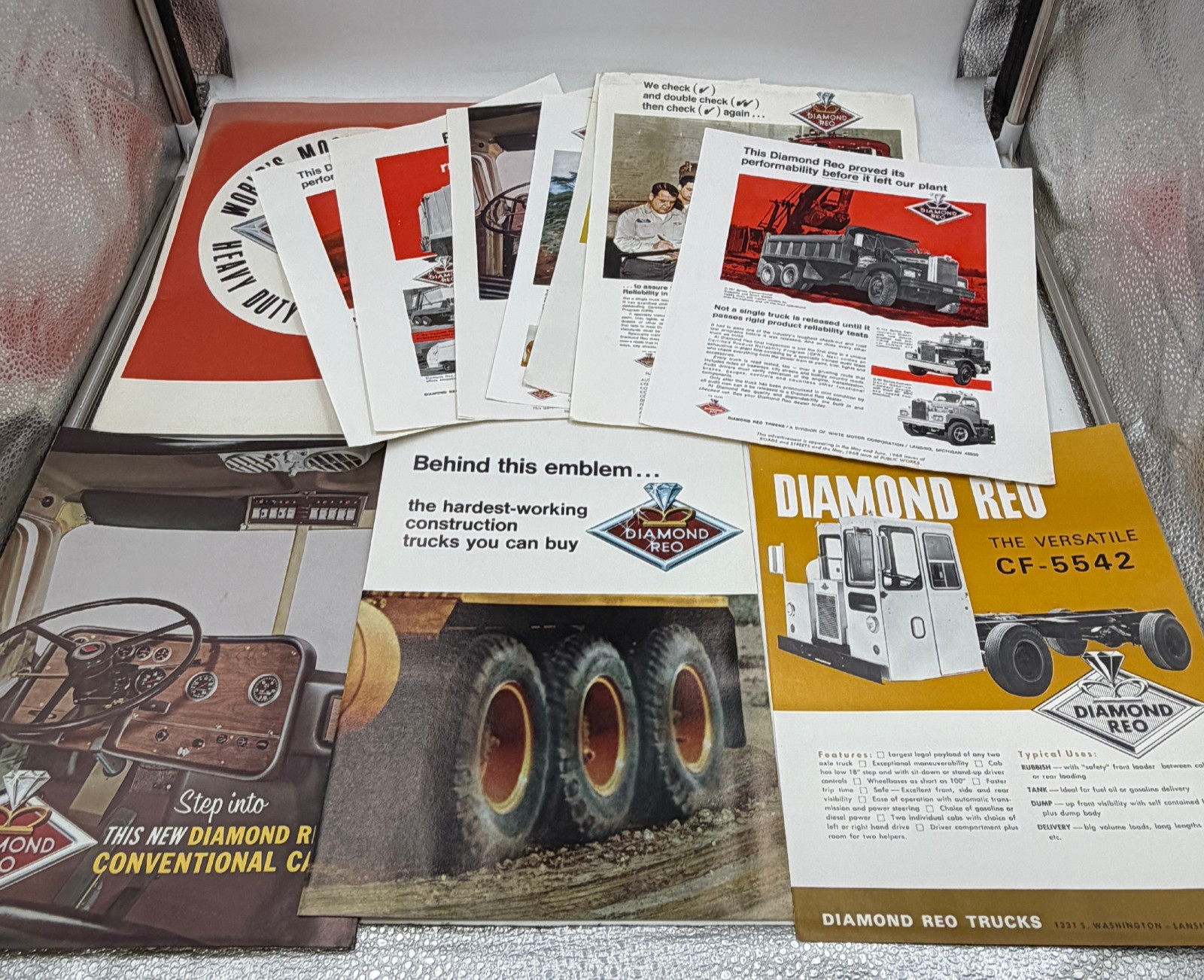 Vintage 1968 Diamond Reo Truck Advertising Brochure & Print Lot Heavy Duty Vintage 1968 Diamond Reo Truck Advertising Brochure & Print Lot Heavy Duty