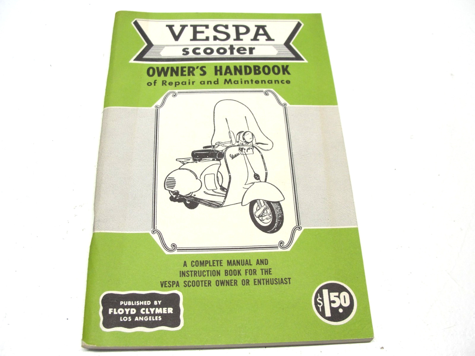 VINTAGE 1950\'s VESPA SCOOTER OWNER\'S HANDBOOK OF REPAIR & MAINTENANCE