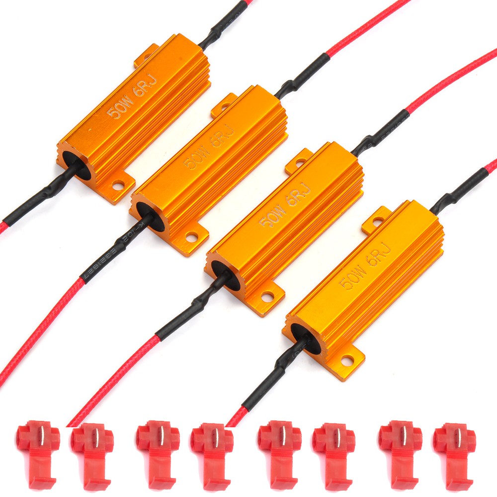 4x 50W 6 ohm Load Resistor For Fix LED Bulb Fast Hyper Flash Turn Signal Blinker