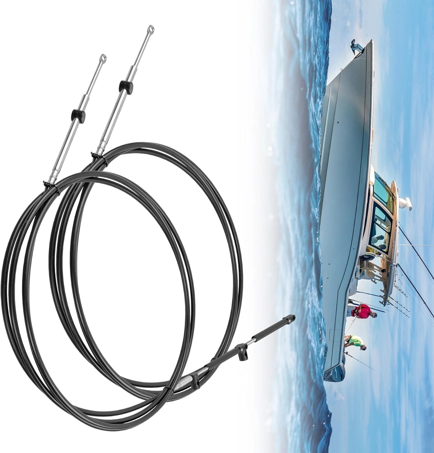 2PCS 9FT Outboard Throttle Cable Gen I Control Shift Cables For Mercury Mariner