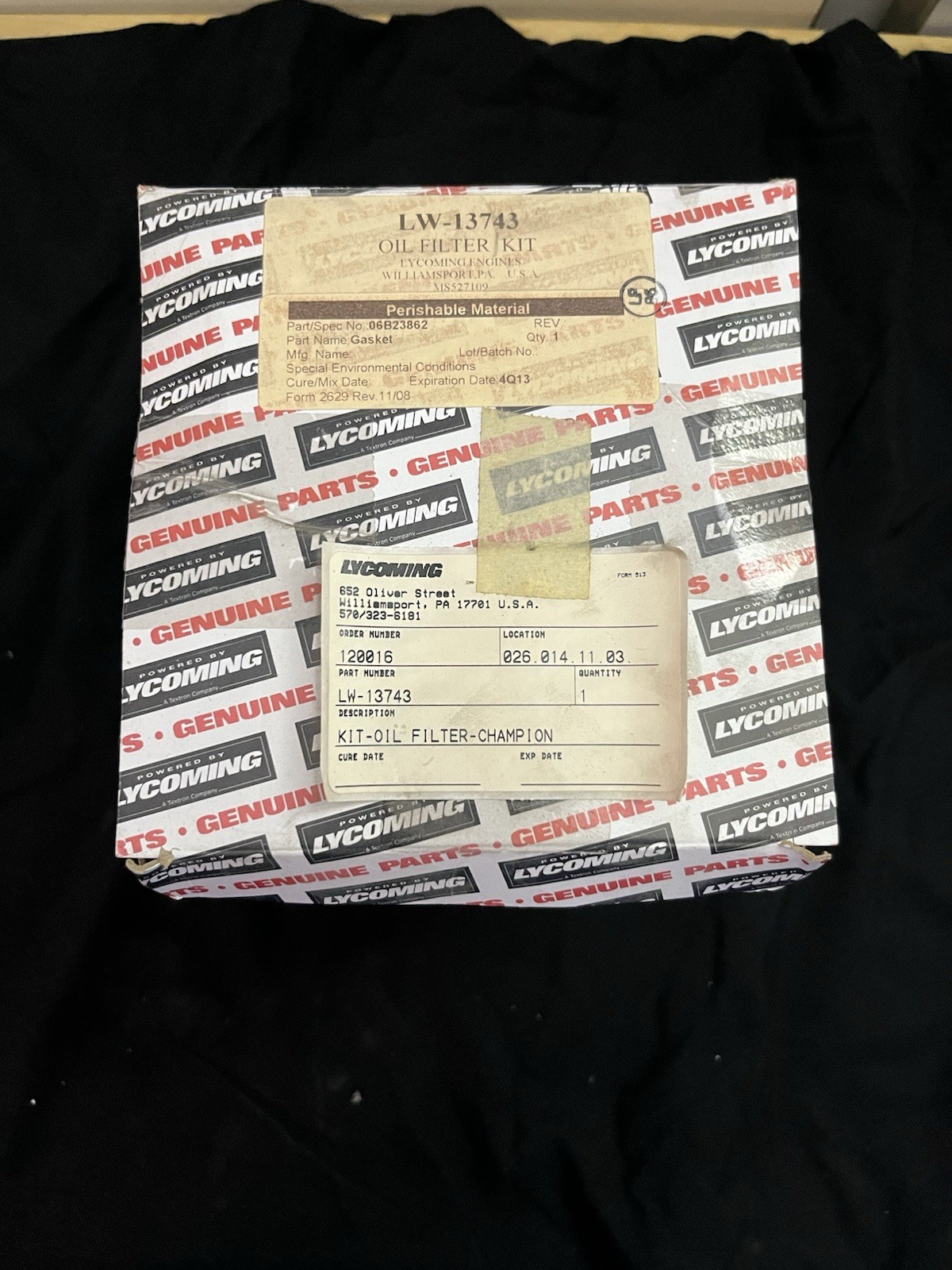 LW-13743 Lycoming Oil Filter Adapter Kit