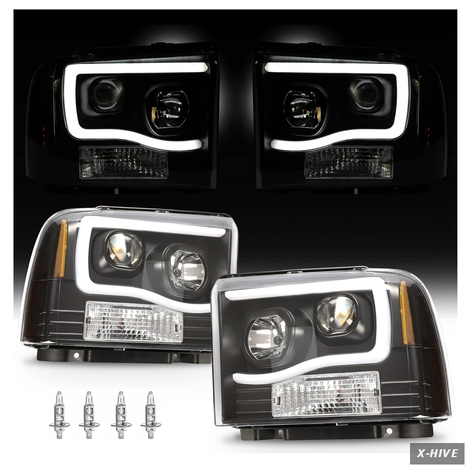 Headlight Assemblies 12 volts Waterproof 1 HECASA LED Projector Headlights