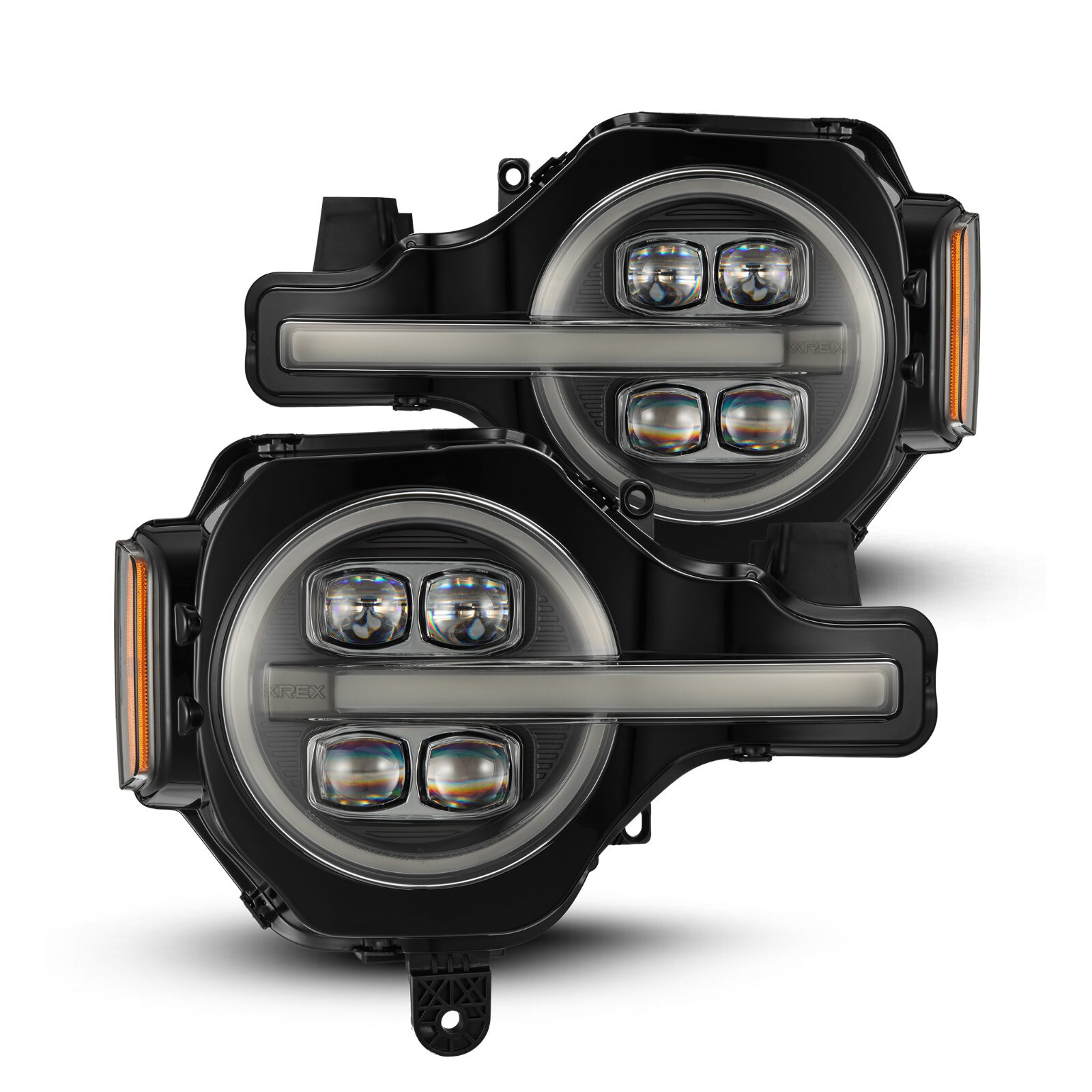 For 21-26 Ford Bronco Black Alpharex Nova LED Projector Headlights Headlamps For 21-26 Ford Bronco Black Alpharex Nova LED Projector Headlights Headlamps