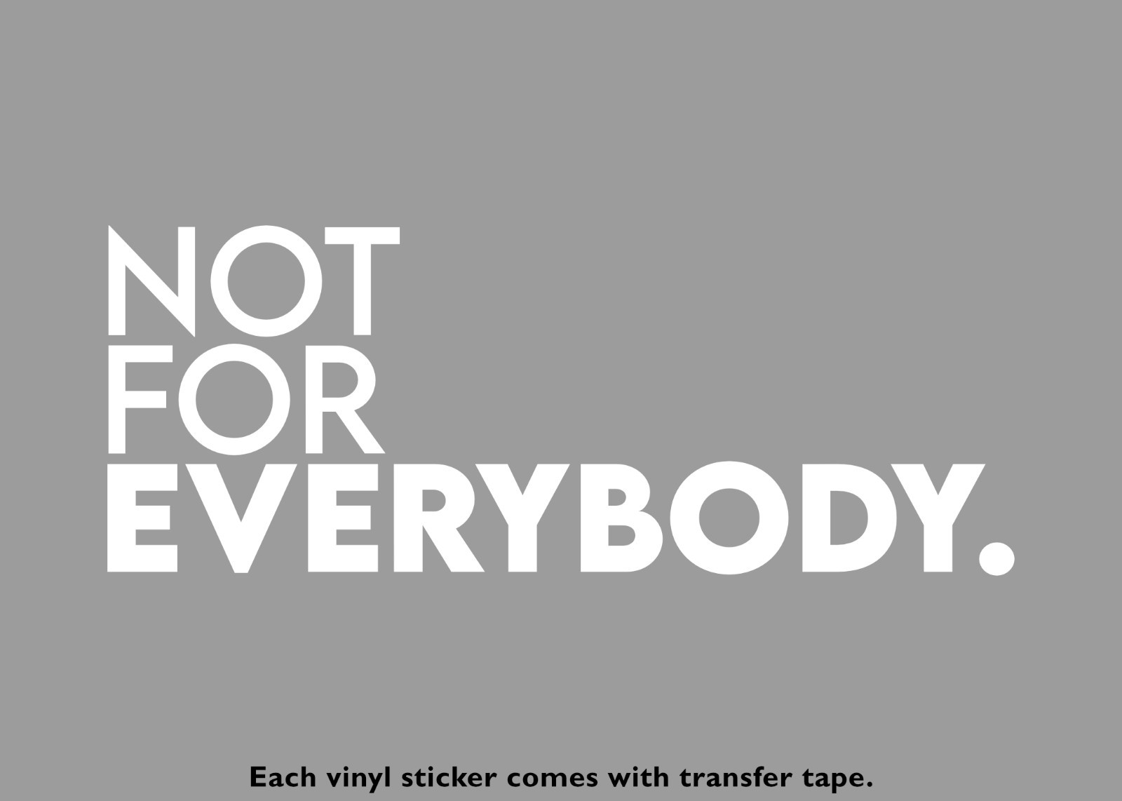Not For Everybody Funny Vinyl Stickers