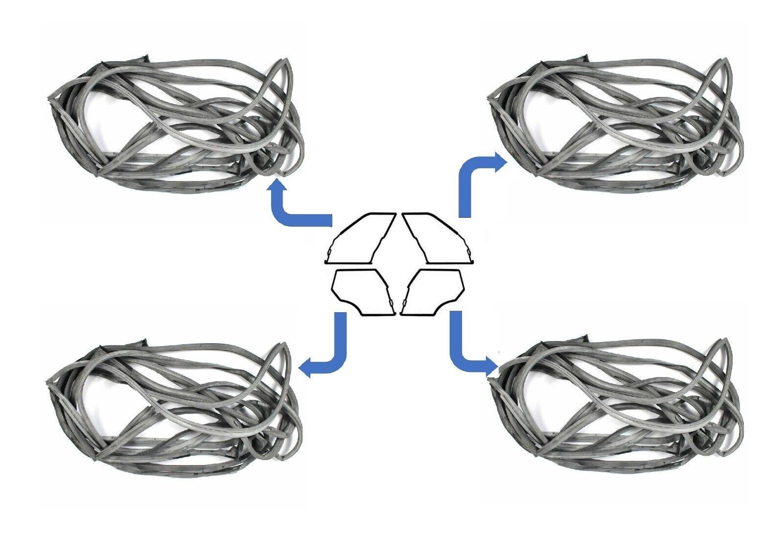 Mercedes W111 Door Rubber Weatherstrip Gasket Seal Set 4 Pieces 220 220S 220SE