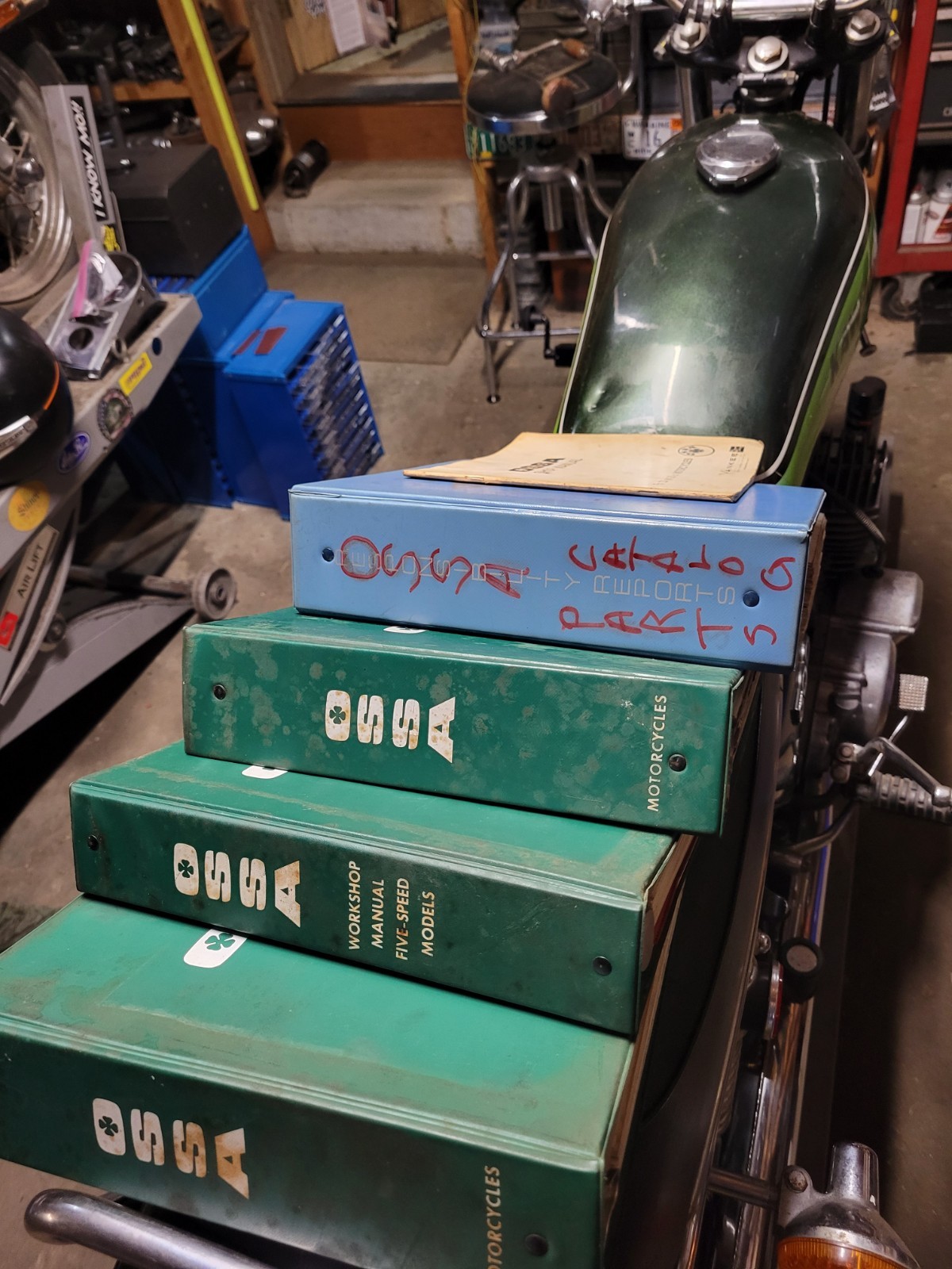 1960's-1970's Ossa OEM Factory Workshop Dealer Parts Manual Set Green Books 1960's-1970's Ossa OEM Factory Workshop Dealer Parts Manual Set Green Books