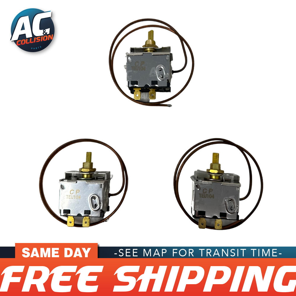 A/C Switch Universal Thermostatic Rotary Switch w/ Copper Capillary Tube, 3 Pack